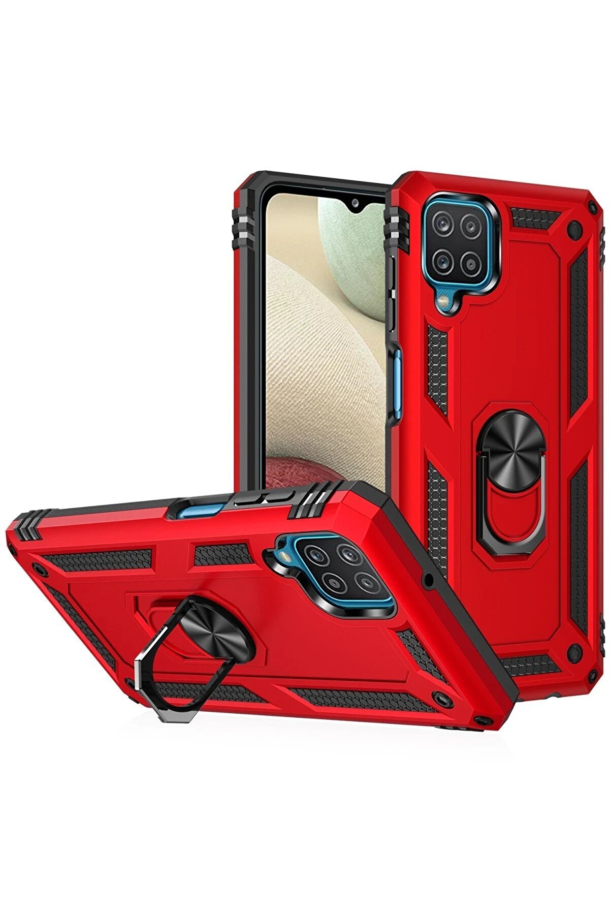 Samsung Galaxy A22 Kılıf Sofya Y&uuml;z&uuml;kl&uuml; Si̇li̇kon Kapak - Kırmızı - Dropx7163-4626