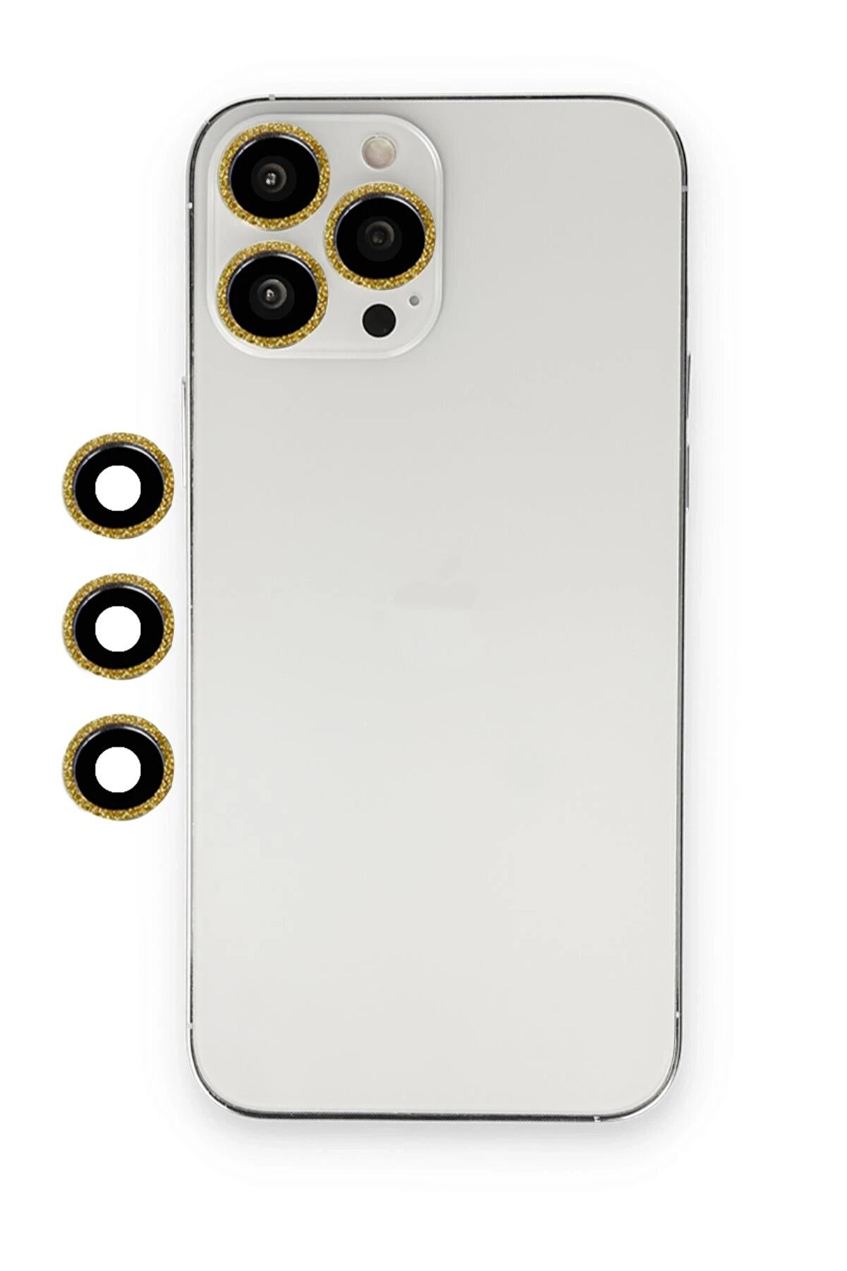 CepteToptan iPhone 13 Pro Max Shine Kamera Lens - Gold - DROPX9917-1255