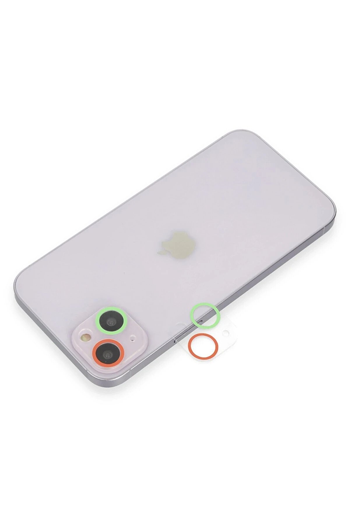 CepteToptan iPhone 13 Renkli Kamera Lens Koruma Cam - Yeşil-Pembe - DROPX9746-8952