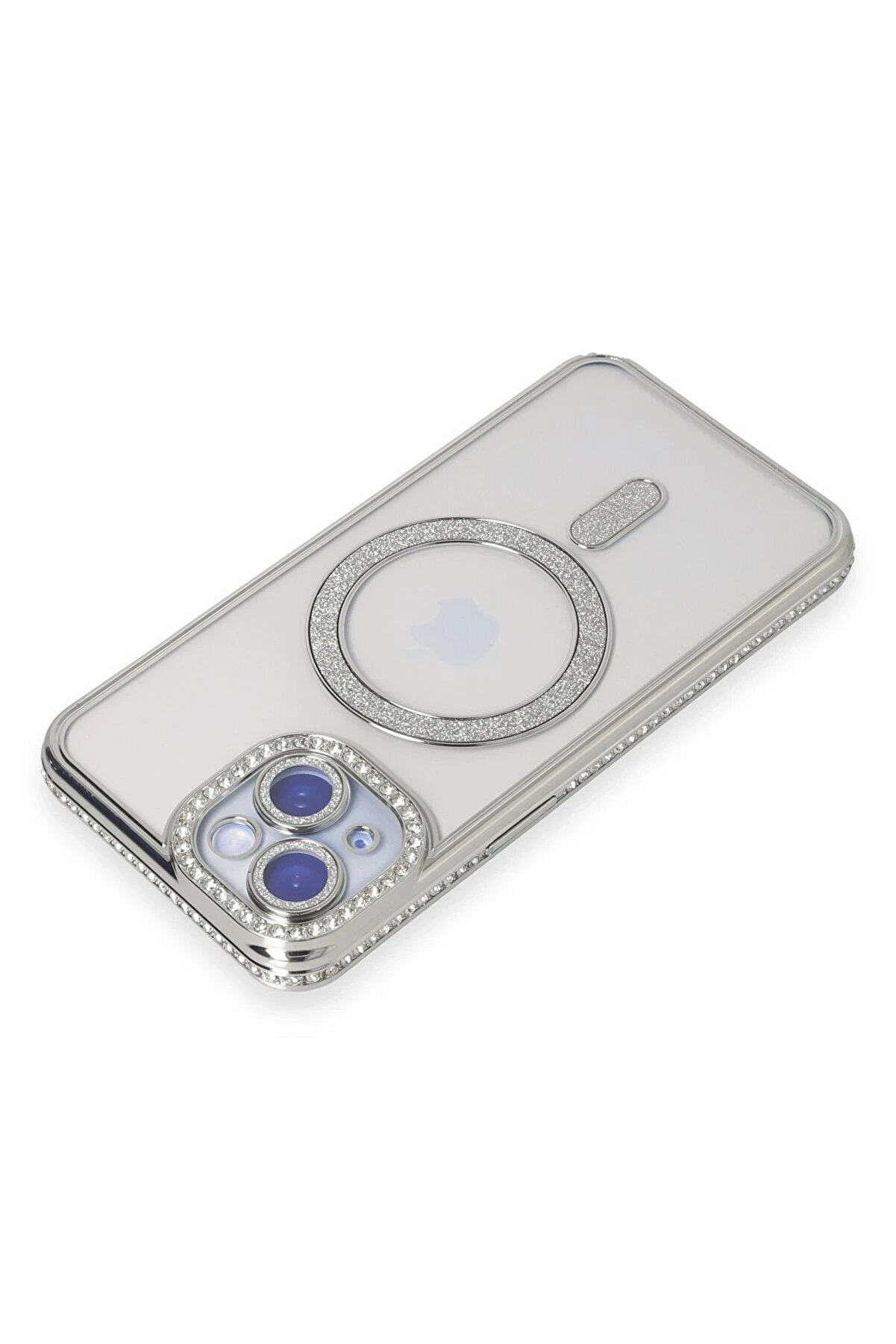 İphone 15 Kılıf Joke Si̇mli̇ Magneti̇csafe Kılıf - Gümüş - Dropx8475-2669