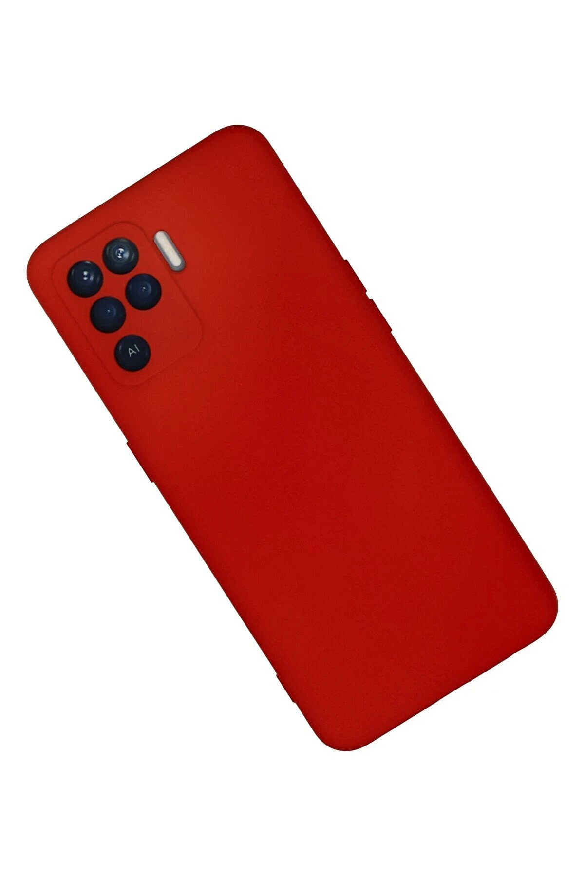 Oppo Reno 5 Li̇te Kılıf Nano İçi̇ Kadi̇fe Si̇li̇kon - Kırmızı - Dropx6609-8325