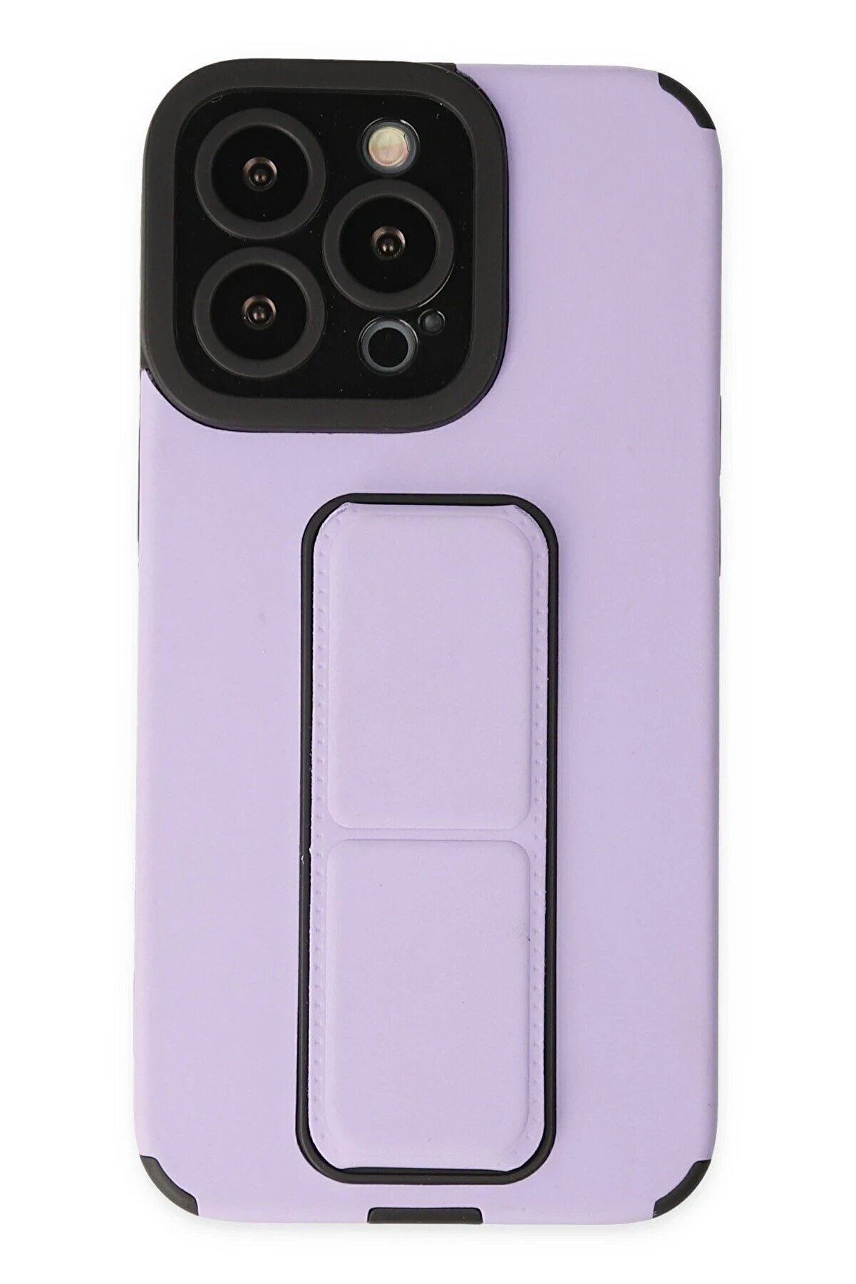 CepteToptan iPhone 14 Pro Max Kılıf Mega Standlı Silikon - Lila - DROPX1452-8567