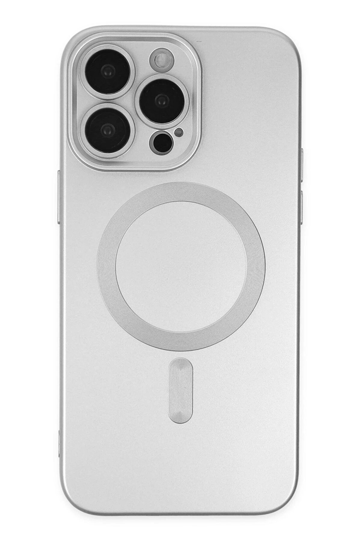 CepteToptan iPhone 14 Pro Kılıf Moshi Lens Magneticsafe Silikon - Gümüş - DROPX2823-7162