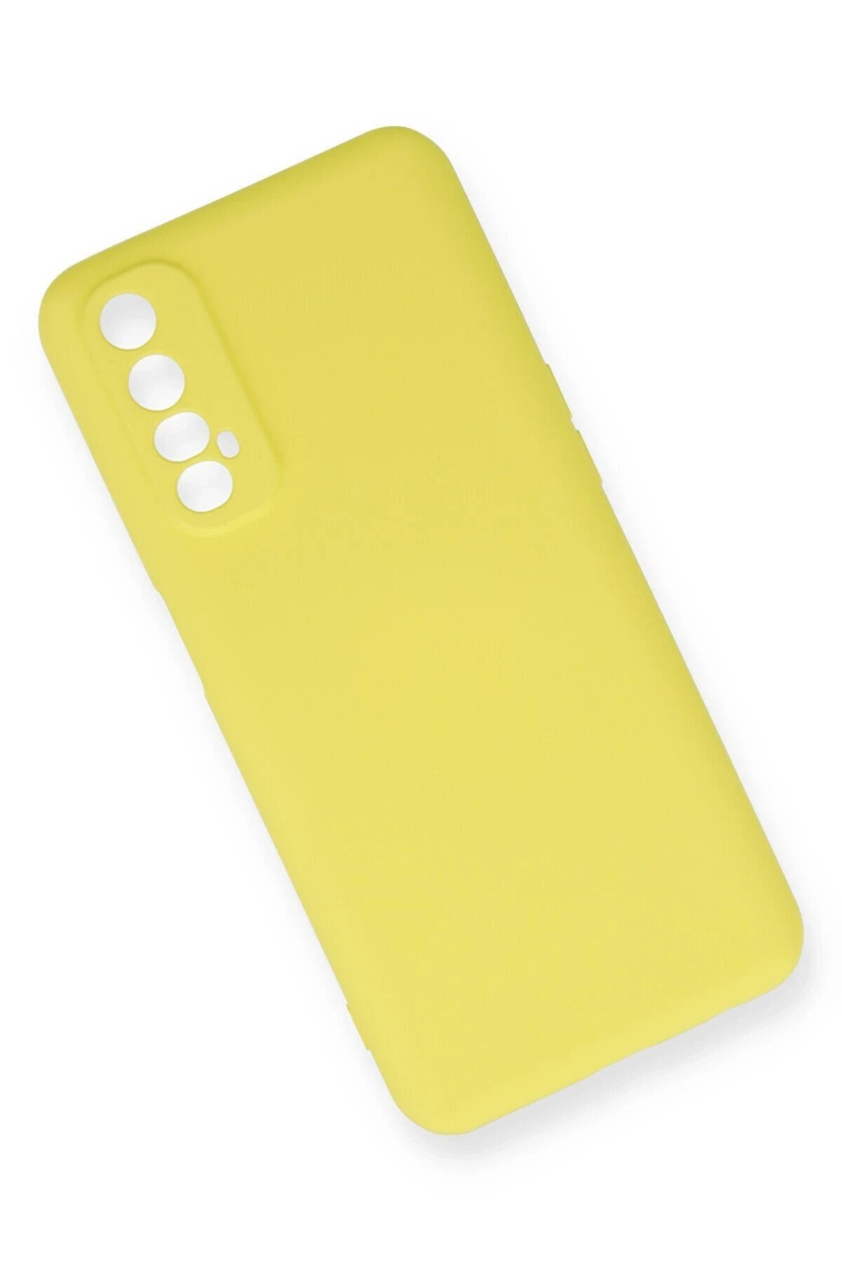 Realme 7 Kılıf Nano İçi̇ Kadi̇fe Si̇li̇kon - Sarı - Dropx6227-7405