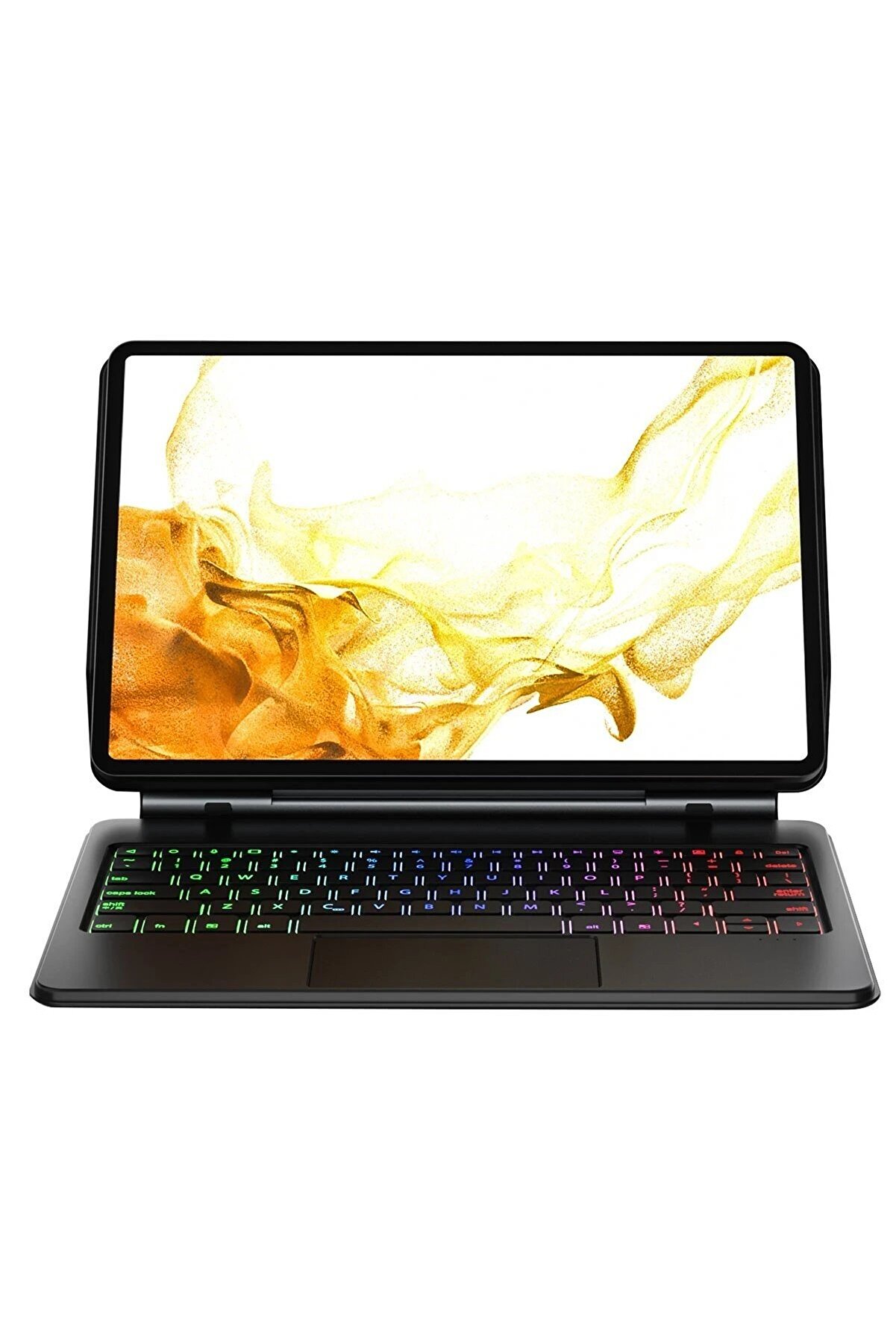 CepteToptan Samsung Galaxy T870 Tab S7 11 Kılıf Eternal Ledli Klavyeli Tablet Kılıfı - - DROPX5359-2049