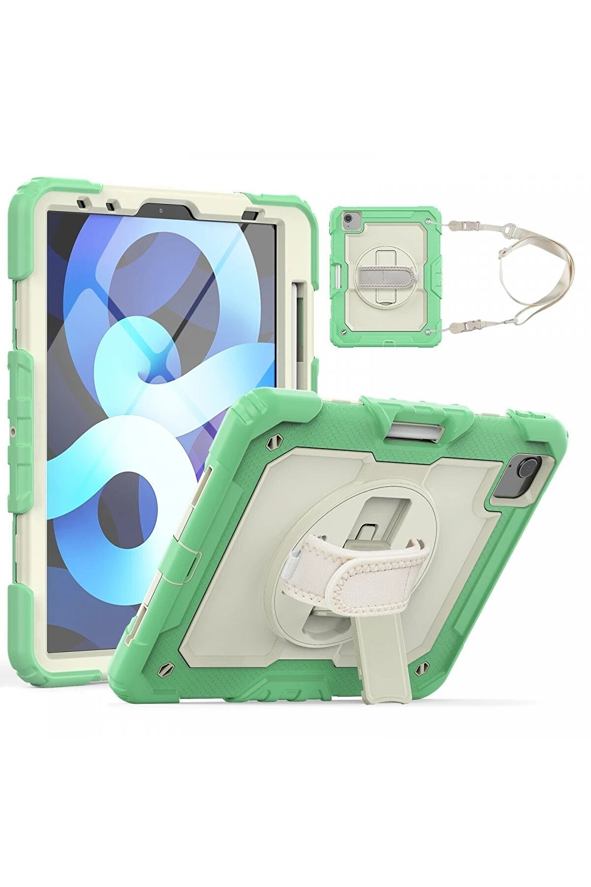 CepteToptan iPad Pro 11 (2020) Kılıf Strap New Tablet Kapak - Yeşil - DROPX7104-1879