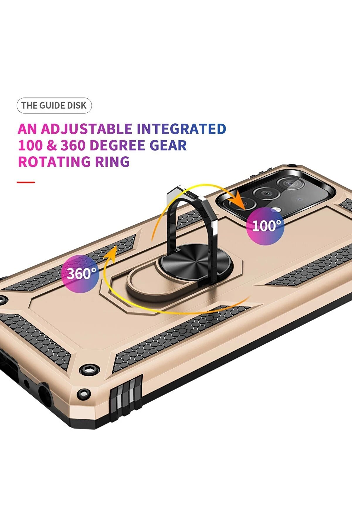 Samsung Galaxy A53 5G Kılıf Sofya Yüzüklü Si̇li̇kon Kapak - Gold - Dropx2470-7888