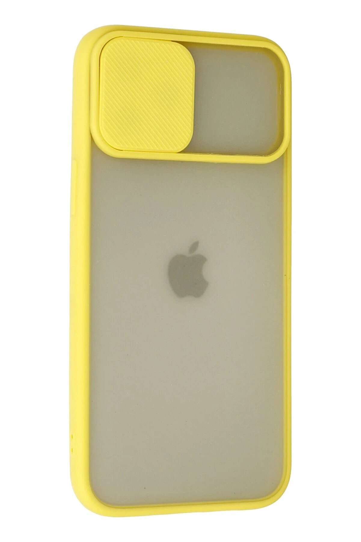 İphone 12 Pro Max Kılıf Palm Buzlu Kamera Sürgülü Si̇li̇kon - Sarı - Dropx2067-8195