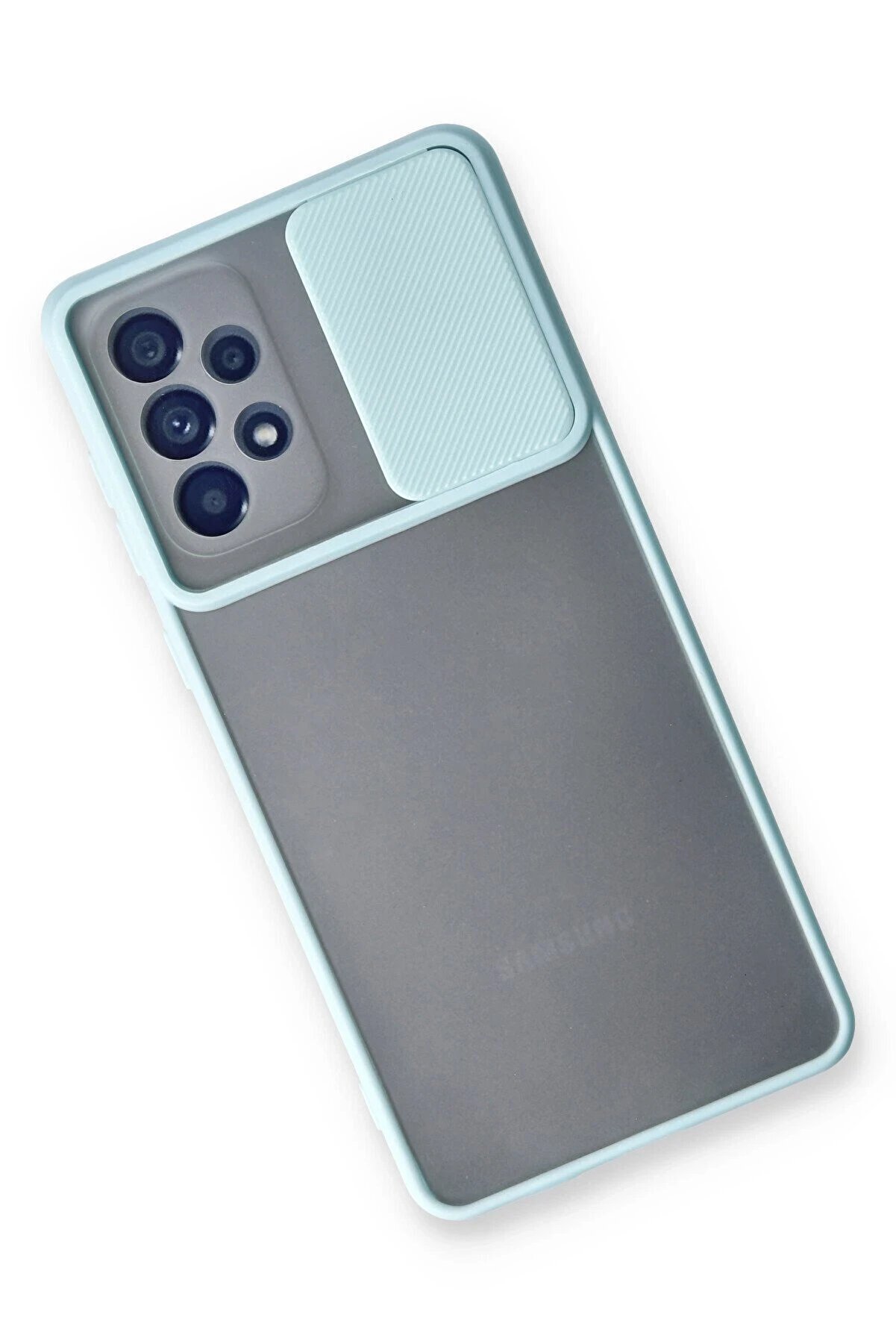 Samsung Galaxy A33 5G Kılıf Palm Buzlu Kamera Sürgülü Si̇li̇kon - Turkuaz - Dropx4076-4444