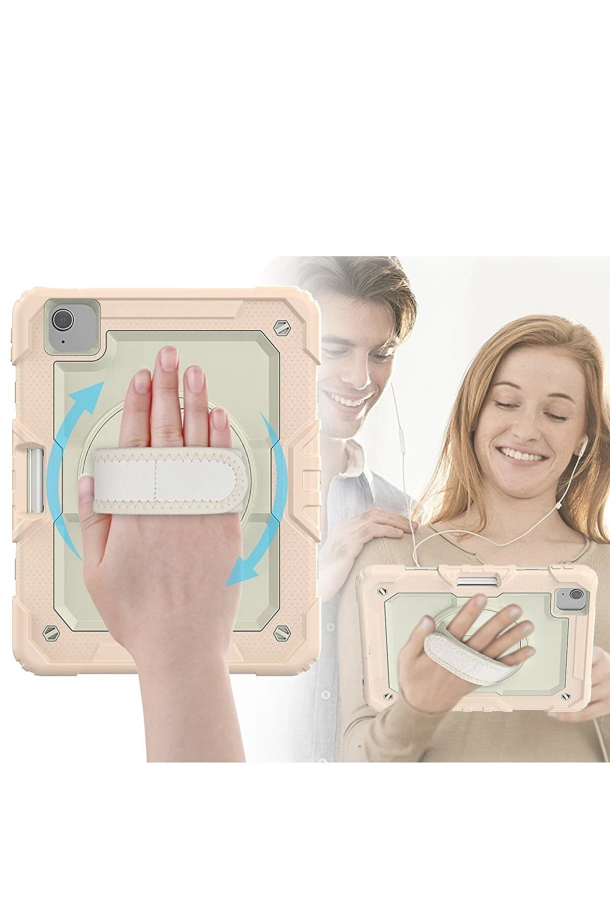 İpad Pro 11 (2020) Kılıf Strap New Tablet Kapak - Pembe - Dropx7495-9126