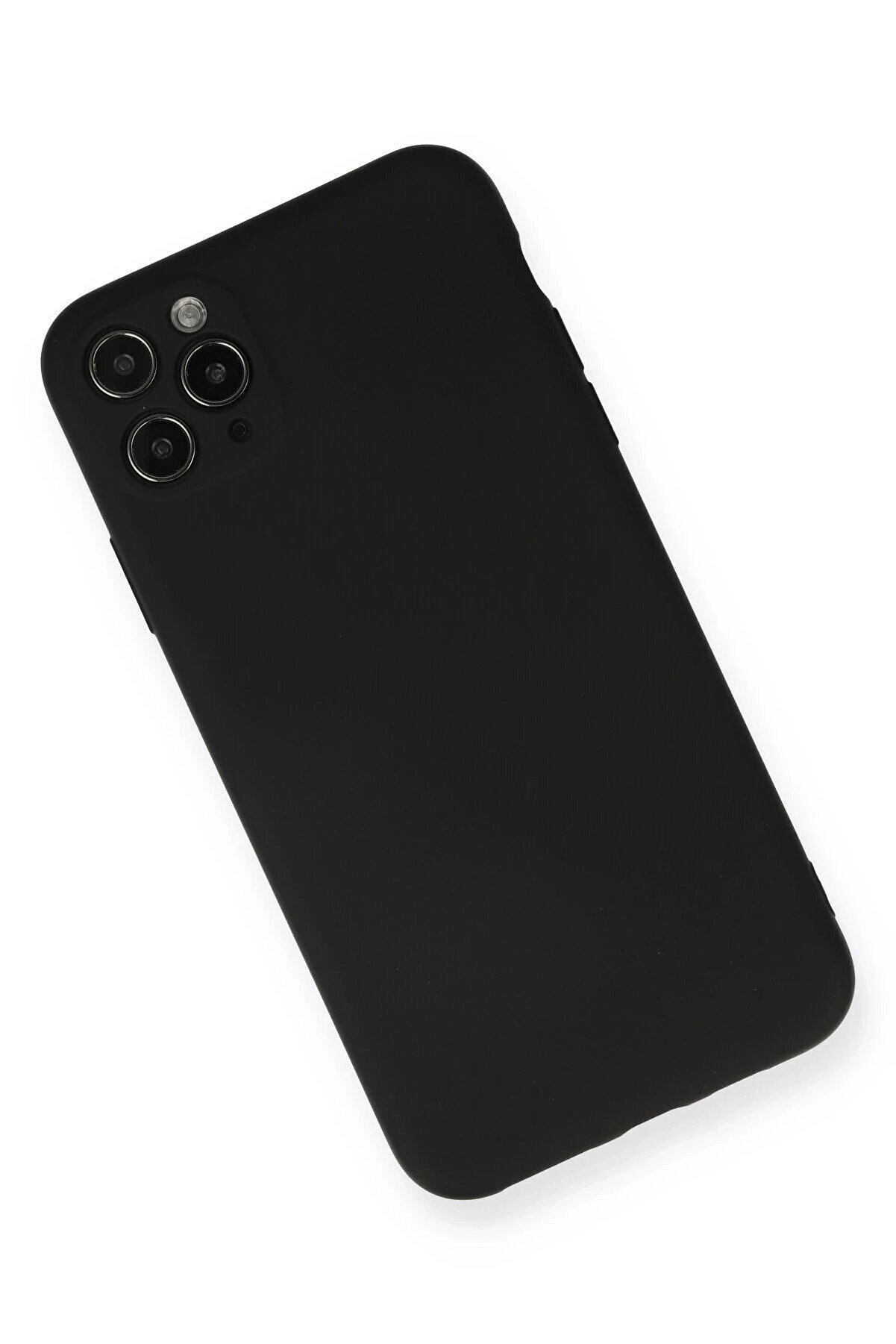 İphone 11 Pro Max Kılıf Nano İçi̇ Kadi̇fe Si̇li̇kon - Si̇yah - Dropx4332-8420
