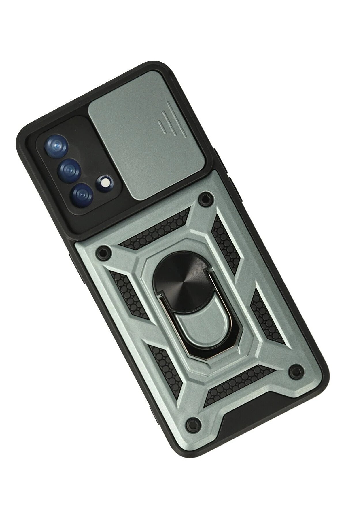 Oppo A74 4G Kılıf Pars Lens Yüzüklü Si̇li̇kon - Yeşi̇l - Dropx6379-8407