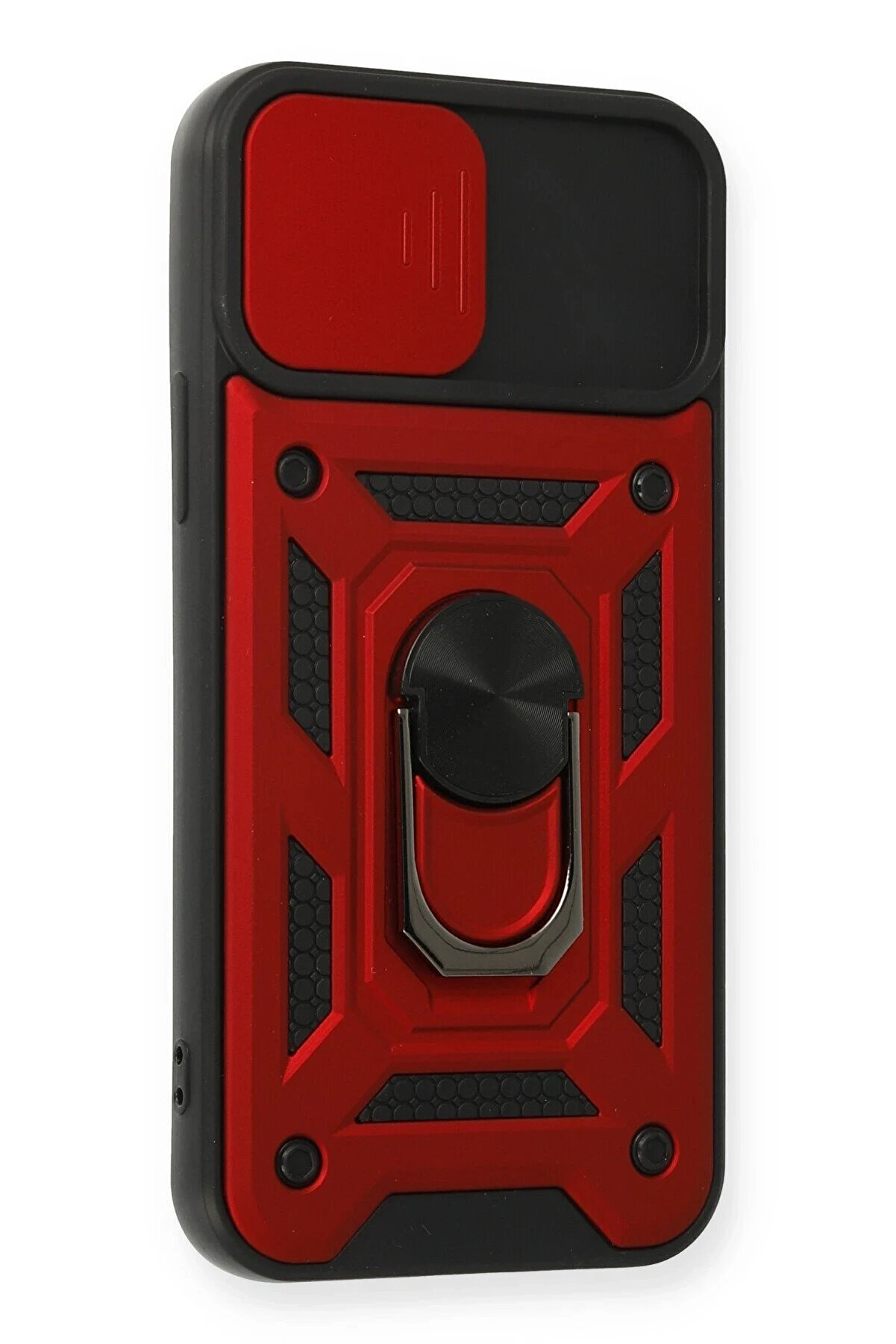 İphone 12 Pro Kılıf Pars Lens Yüzüklü Si̇li̇kon - Kırmızı - Dropx9732-7624