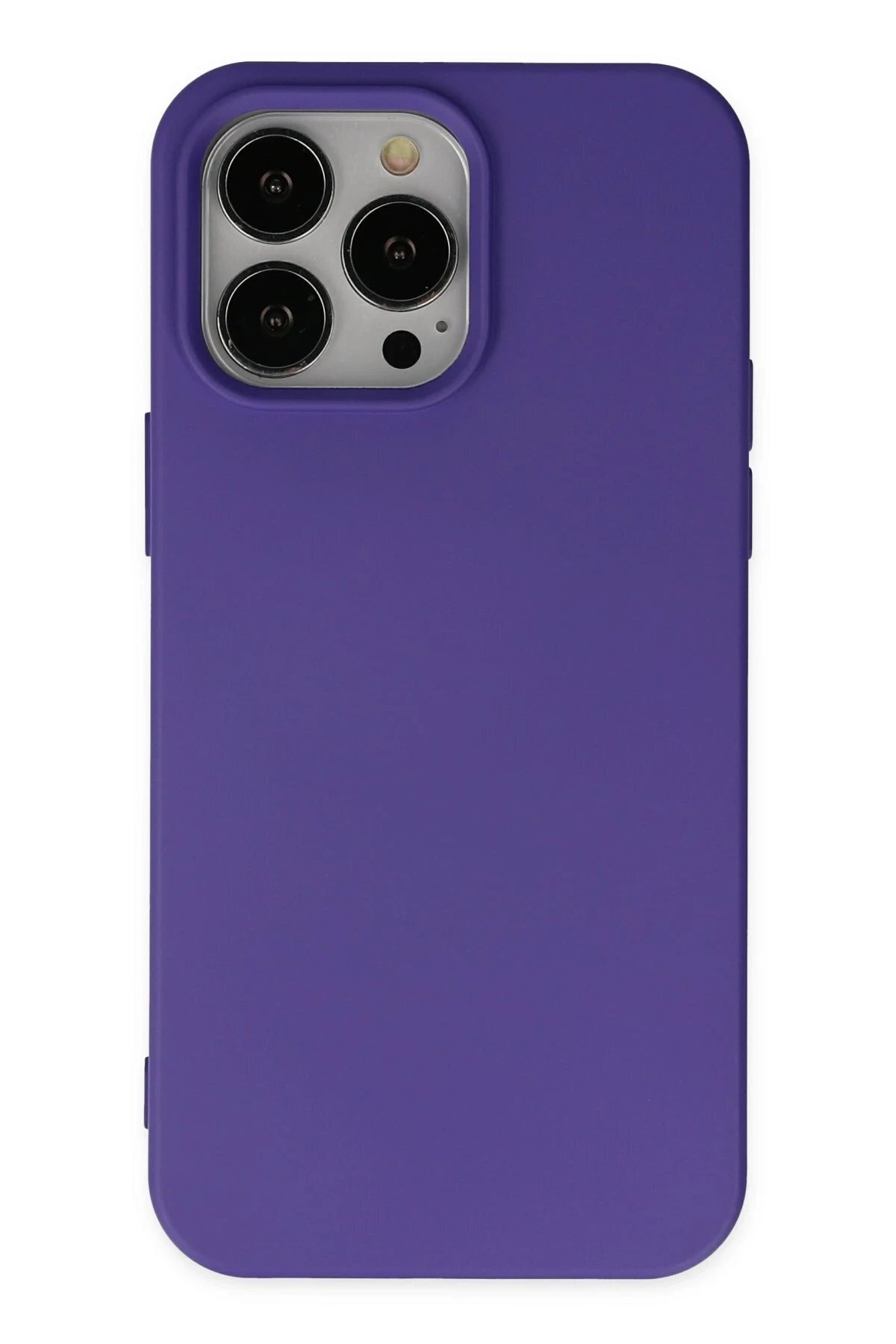 CepteToptan iPhone 14 Pro Max Kılıf Nano i&ccedil;i Kadife Silikon - Mor - DROPX7435-9678