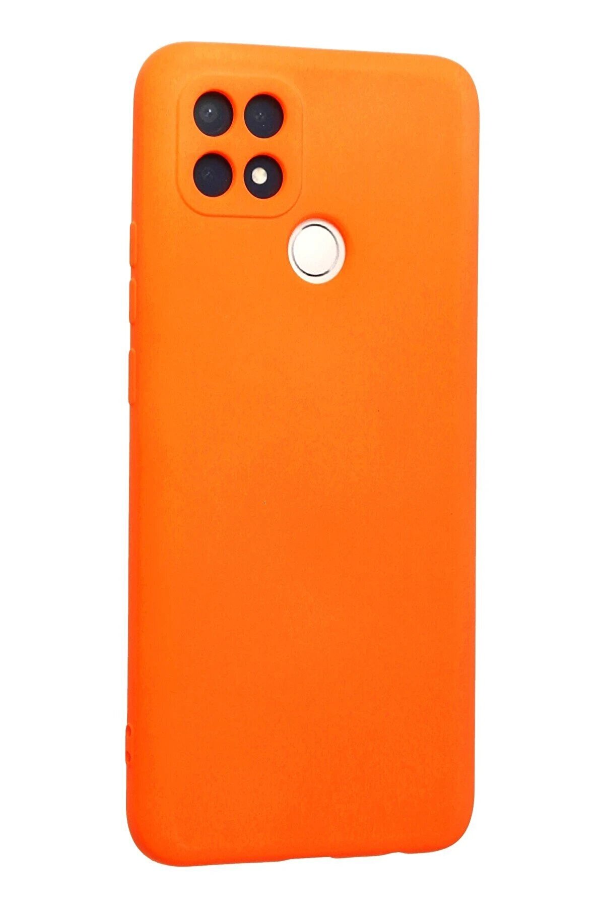 Oppo A15 Kılıf Nano İçi̇ Kadi̇fe Si̇li̇kon - Turuncu - Dropx5900-3396