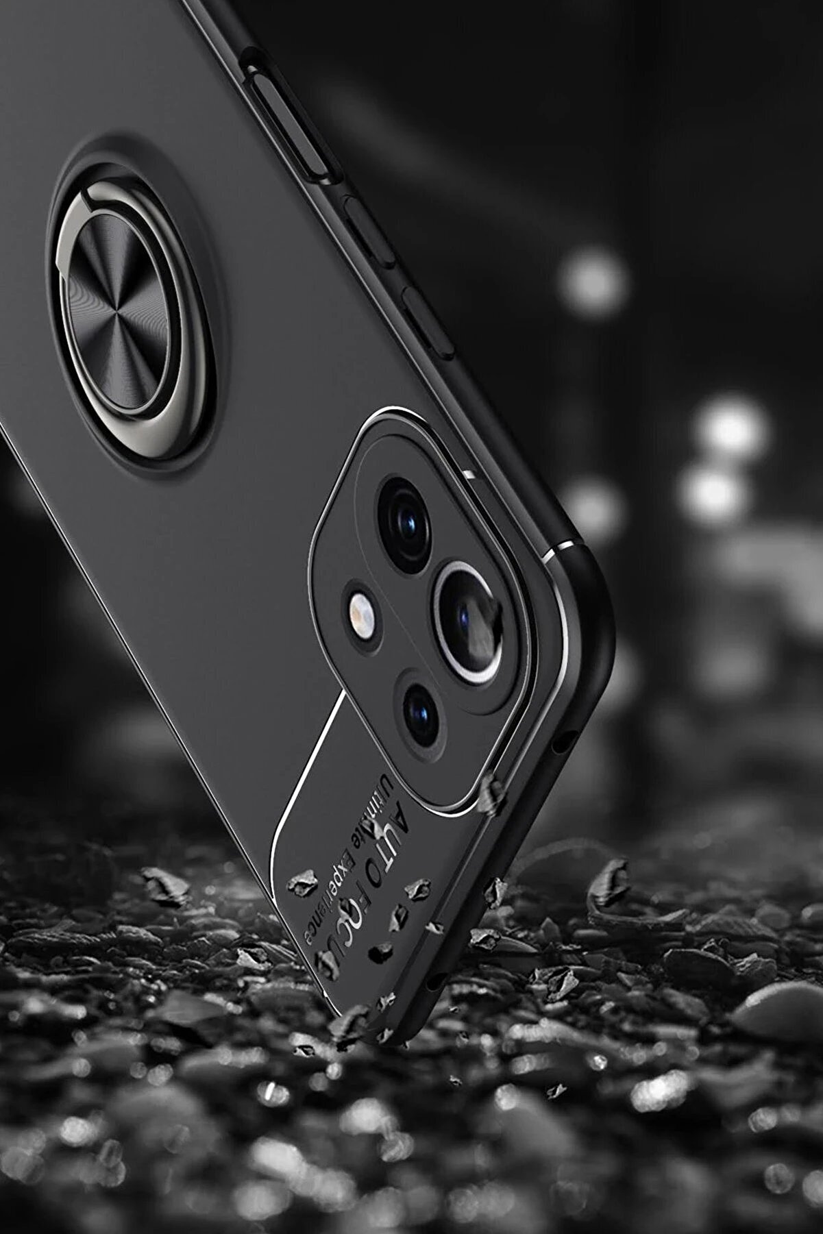 Xi̇aomi̇ Mi̇ 11 Li̇te Kılıf Range Yüzüklü Si̇li̇kon - Si̇yah-Kırmızı - Dropx3645-4419