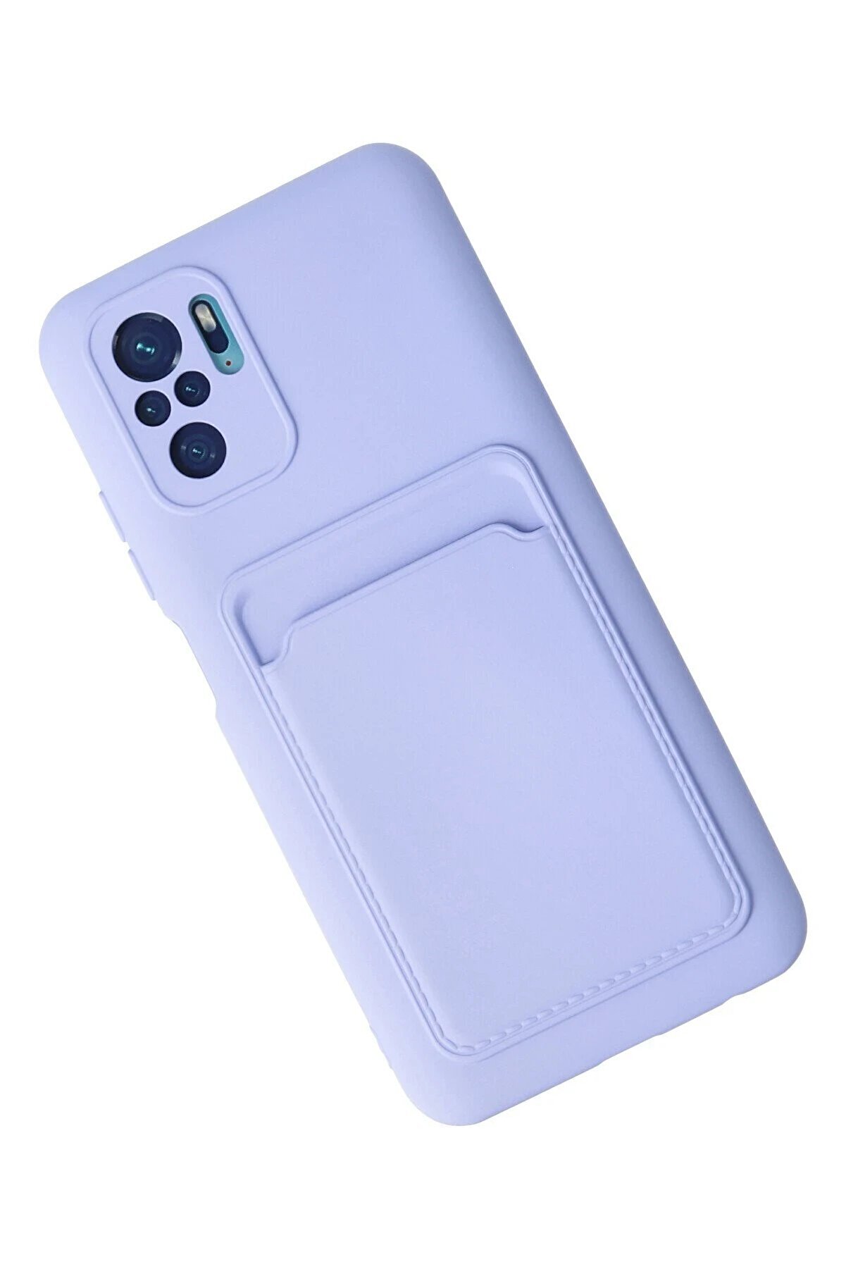 Xi̇aomi̇ Redmi̇ Note 10S Kılıf Kelvi̇n Kartvi̇zi̇tli̇ Si̇li̇kon - Li̇la - Dropx4260-7072