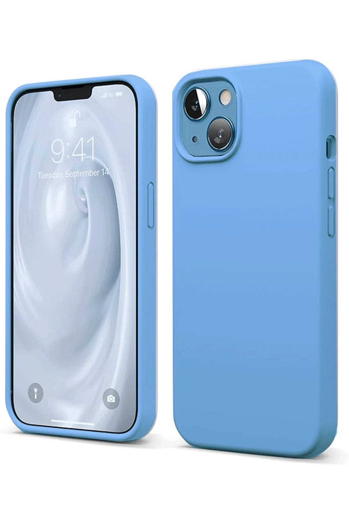 CepteToptan iPhone 14 Kılıf First Silikon - Mavi - DROPX7587-6261