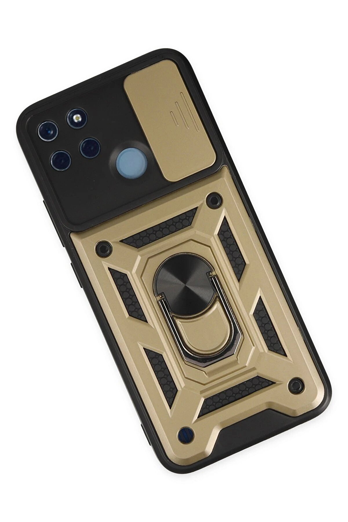 Realme C25Y Kılıf Pars Lens Yüzüklü Si̇li̇kon - Gold - Dropx5959-2566