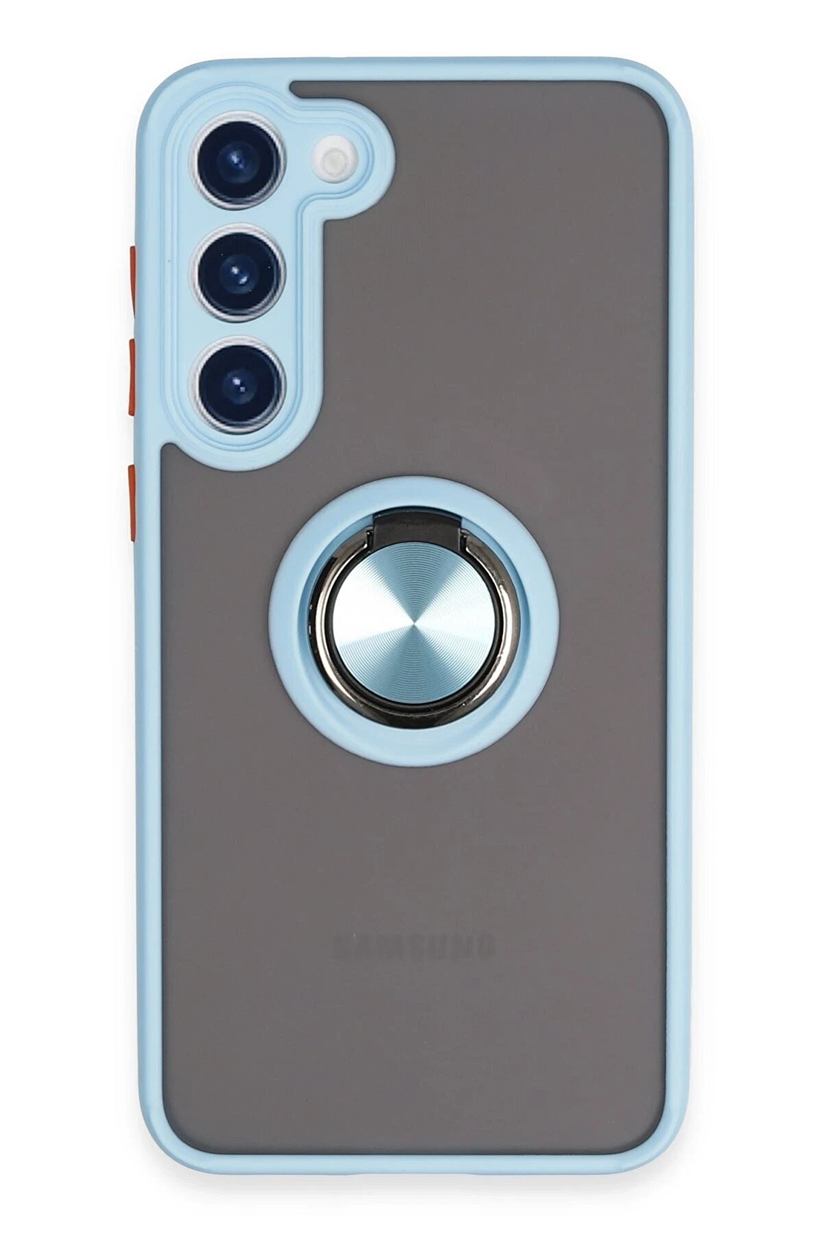 CepteToptan Samsung Galaxy S23 Plus Kılıf Montreal Yüzüklü Silikon Kapak - Buz Mavi - DROPX1842-5236
