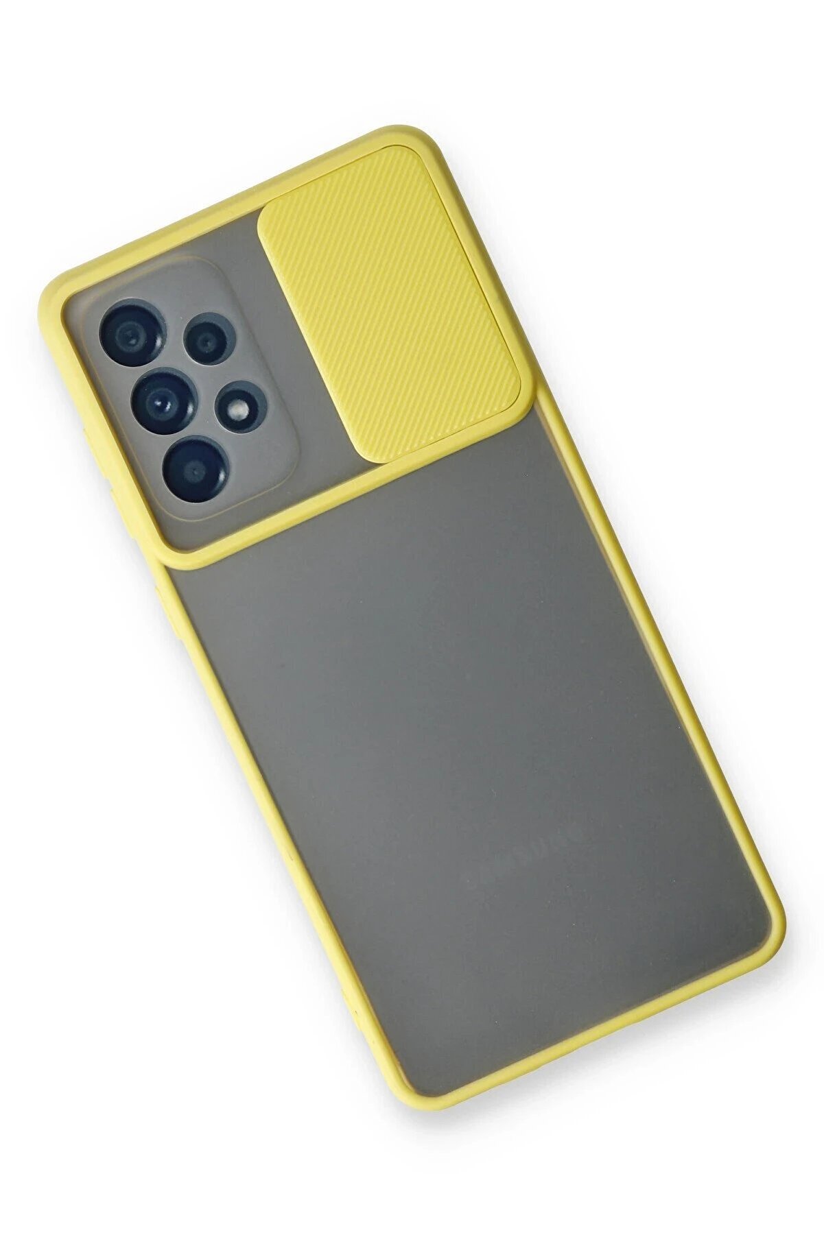 Samsung Galaxy A73 5G Kılıf Palm Buzlu Kamera Sürgülü Si̇li̇kon - Sarı - Dropx7377-8538