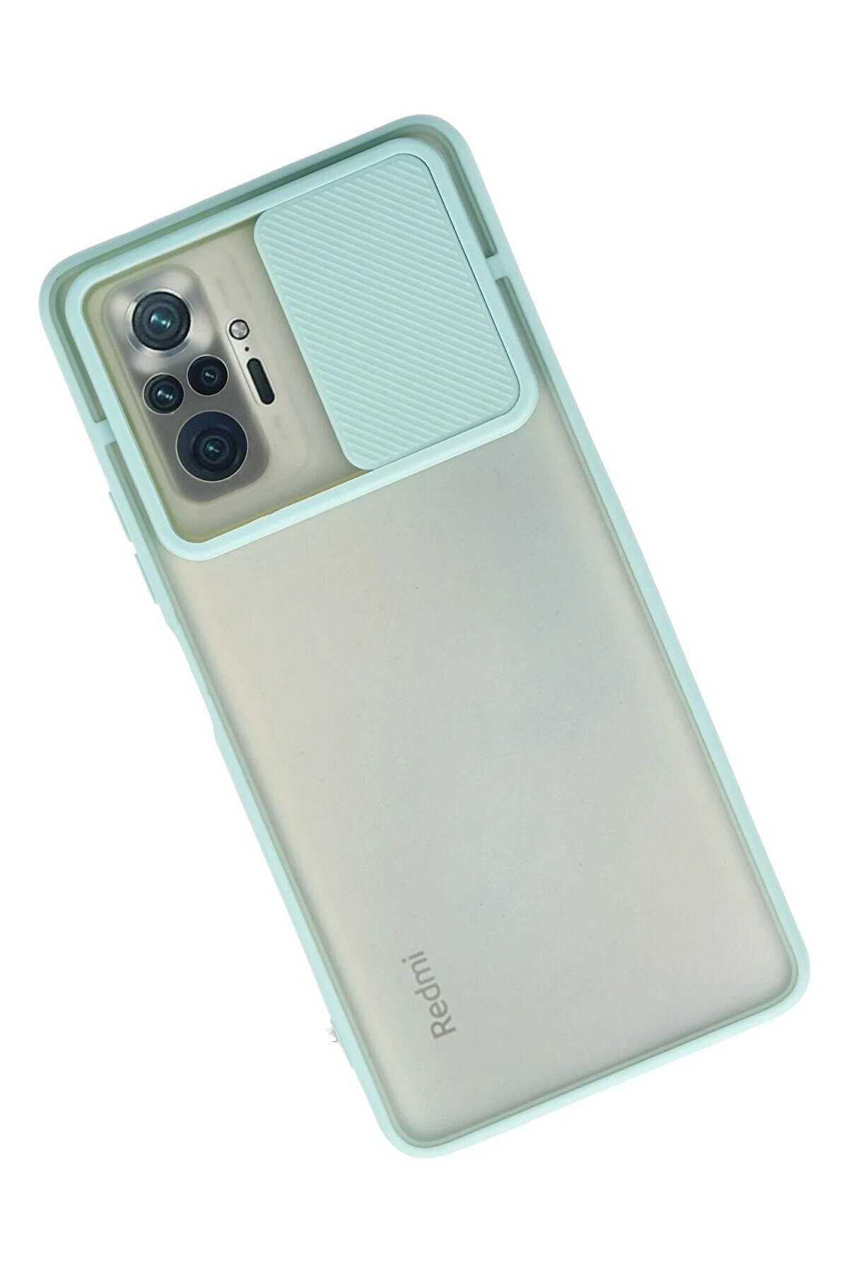 Xi̇aomi̇ Redmi̇ Note 10 Pro Kılıf Palm Buzlu Kamera S&uuml;rg&uuml;l&uuml; Si̇li̇kon - Turkuaz - Dropx9152-9255