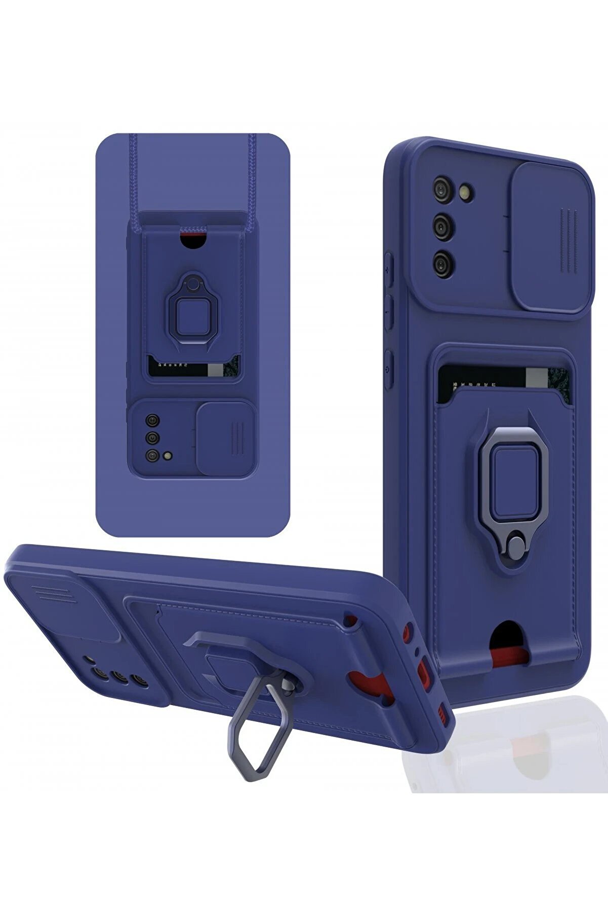 CepteToptan Samsung Galaxy A03S Kılıf Zuma Kartvizitli Y&uuml;z&uuml;kl&uuml; Silikon - Lacivert - DROPX5321-1523