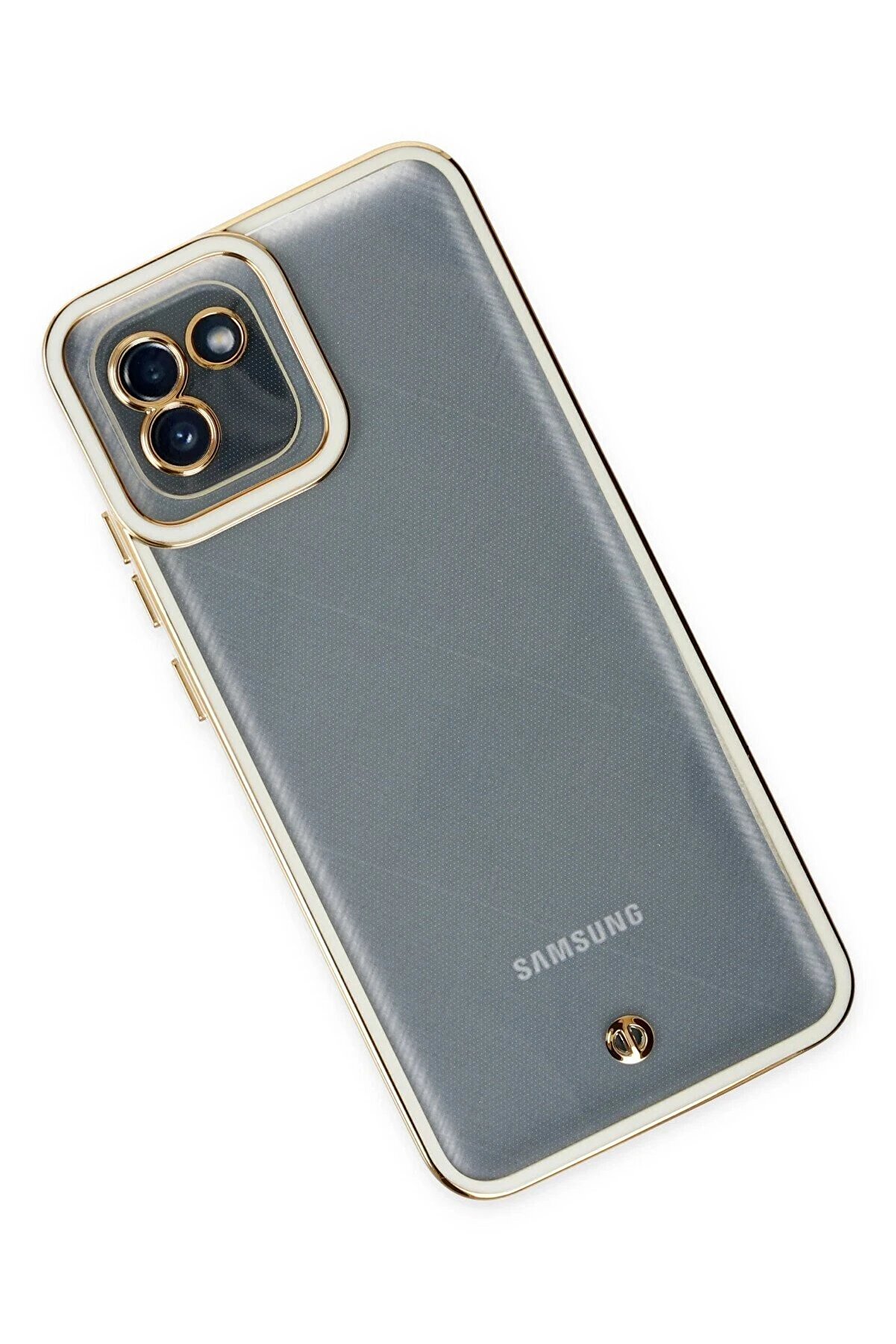 Samsung Galaxy A03 Kılıf Li̇va Lens Si̇li̇kon - Beyaz - Dropx5627-9655