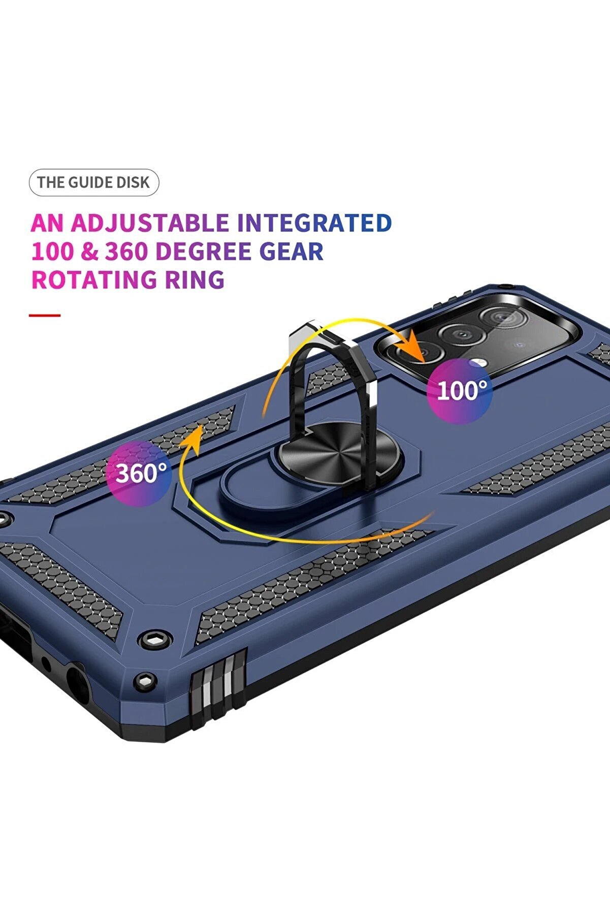 Samsung Galaxy A33 5G Kılıf Sofya Yüzüklü Si̇li̇kon Kapak - Laci̇vert - Dropx7971-2579