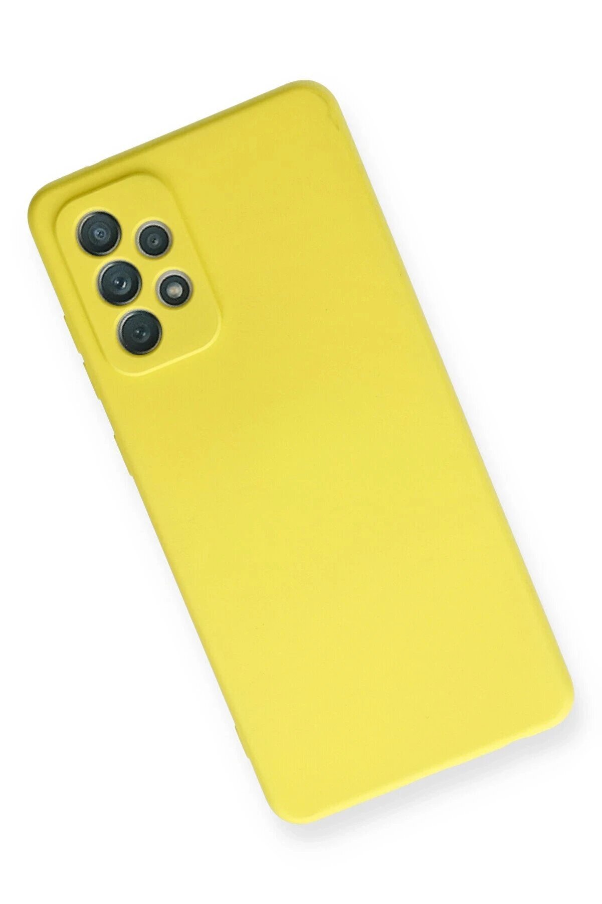 Samsung Galaxy A72 Kılıf Nano İ&ccedil;i̇ Kadi̇fe Si̇li̇kon - Sarı - Dropx3722-5911