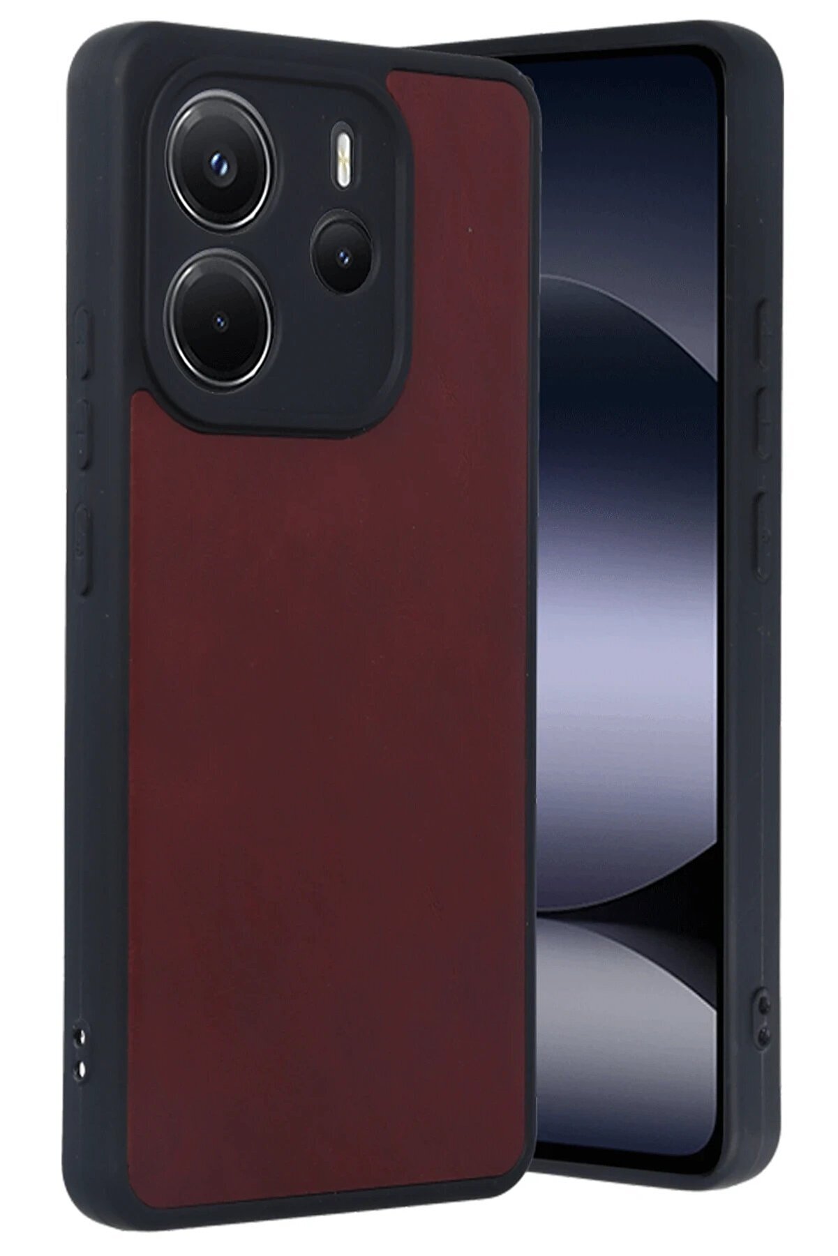 Xi̇aomi̇ Redmi̇ Note 14 4G Kılıf Aras Deri̇ Kapak - Bordo - Dropx1081-5296