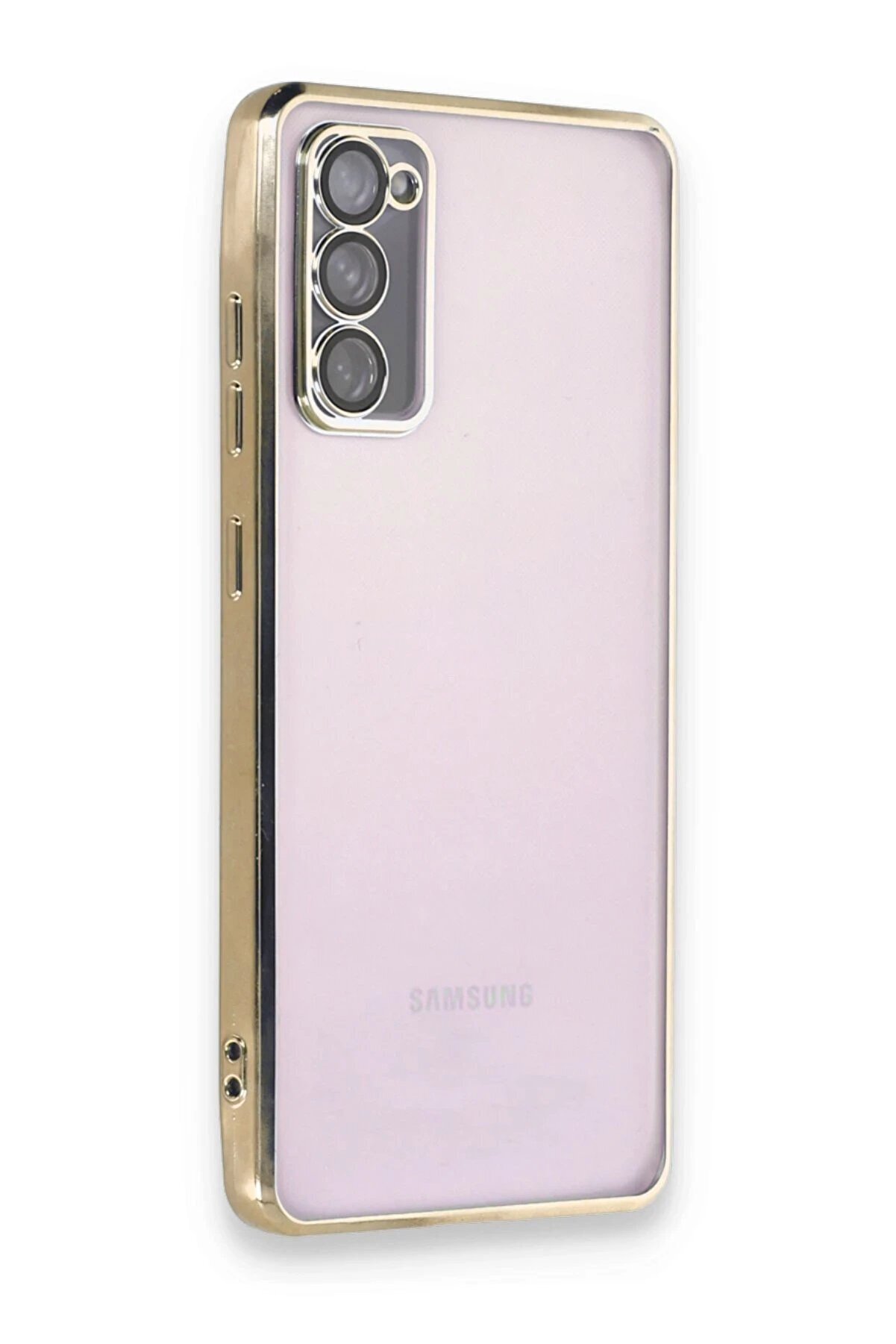 CepteToptan Samsung Galaxy S20 FE Kılıf Lensli Silikon - Gold - DROPX1303-2374