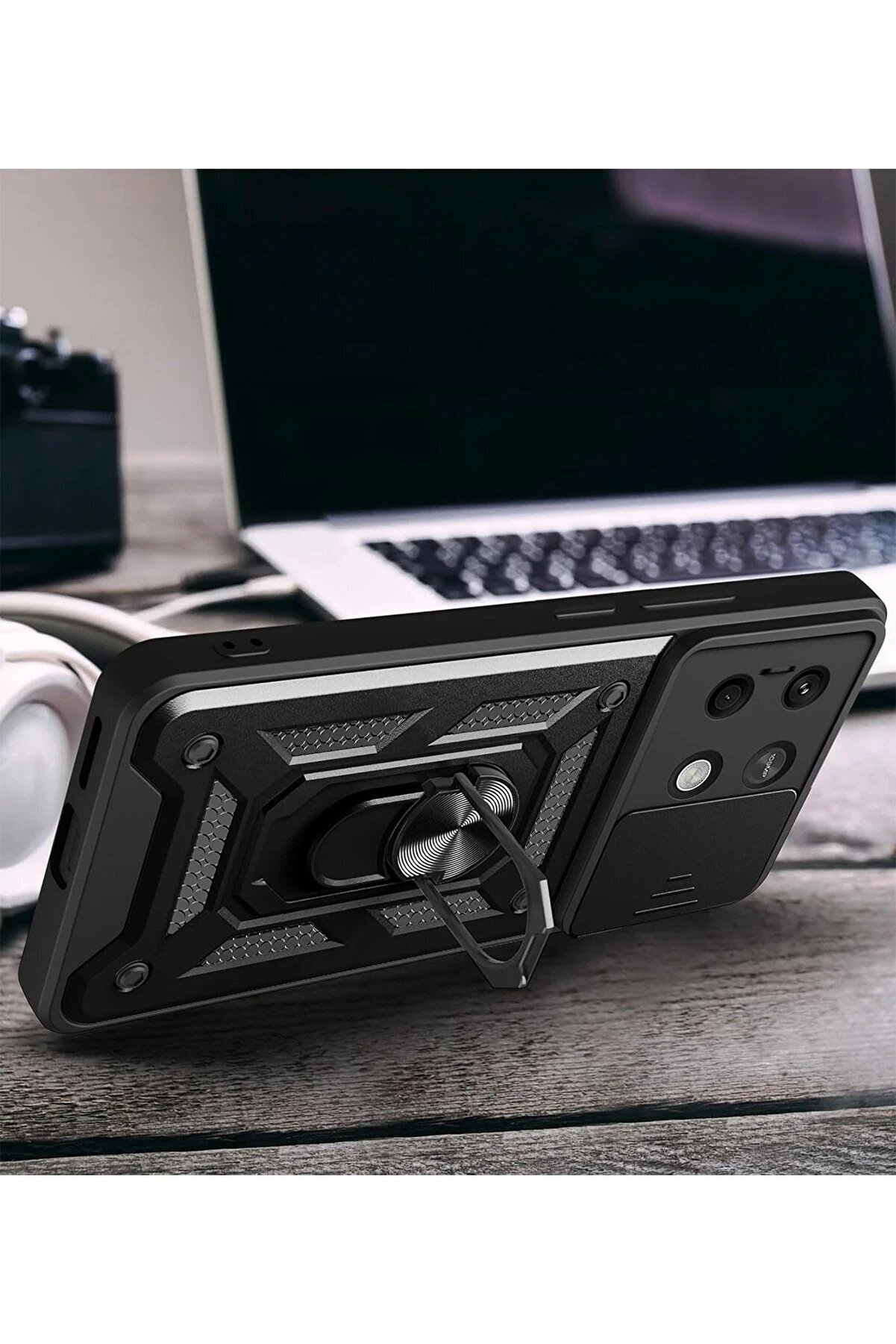 Xi̇aomi̇ Poco X6 Pro Kılıf Pars Lens Yüzüklü Si̇li̇kon - Laci̇vert - Dropx6966-5543