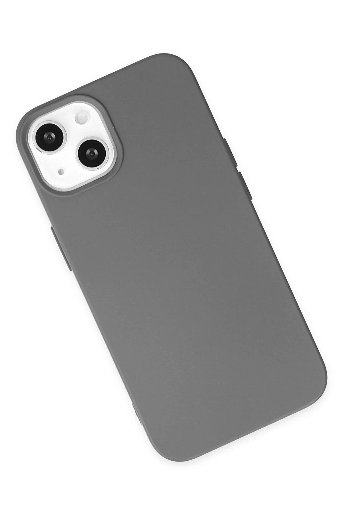 İphone 14 Plus Kılıf Nano İçi̇ Kadi̇fe Si̇li̇kon - Gri̇ - Dropx9340-1582