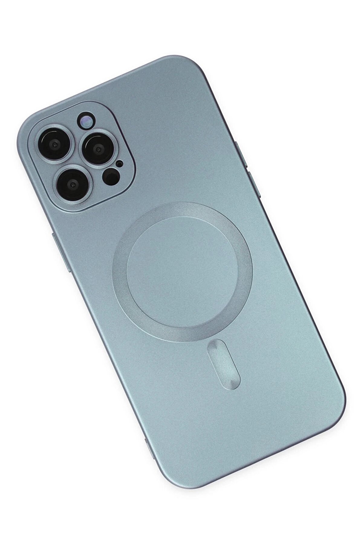 İphone 12 Pro Max Kılıf Moshi̇ Lens Magneti̇csafe Si̇li̇kon - Si̇erra Blue - Dropx8216-9987