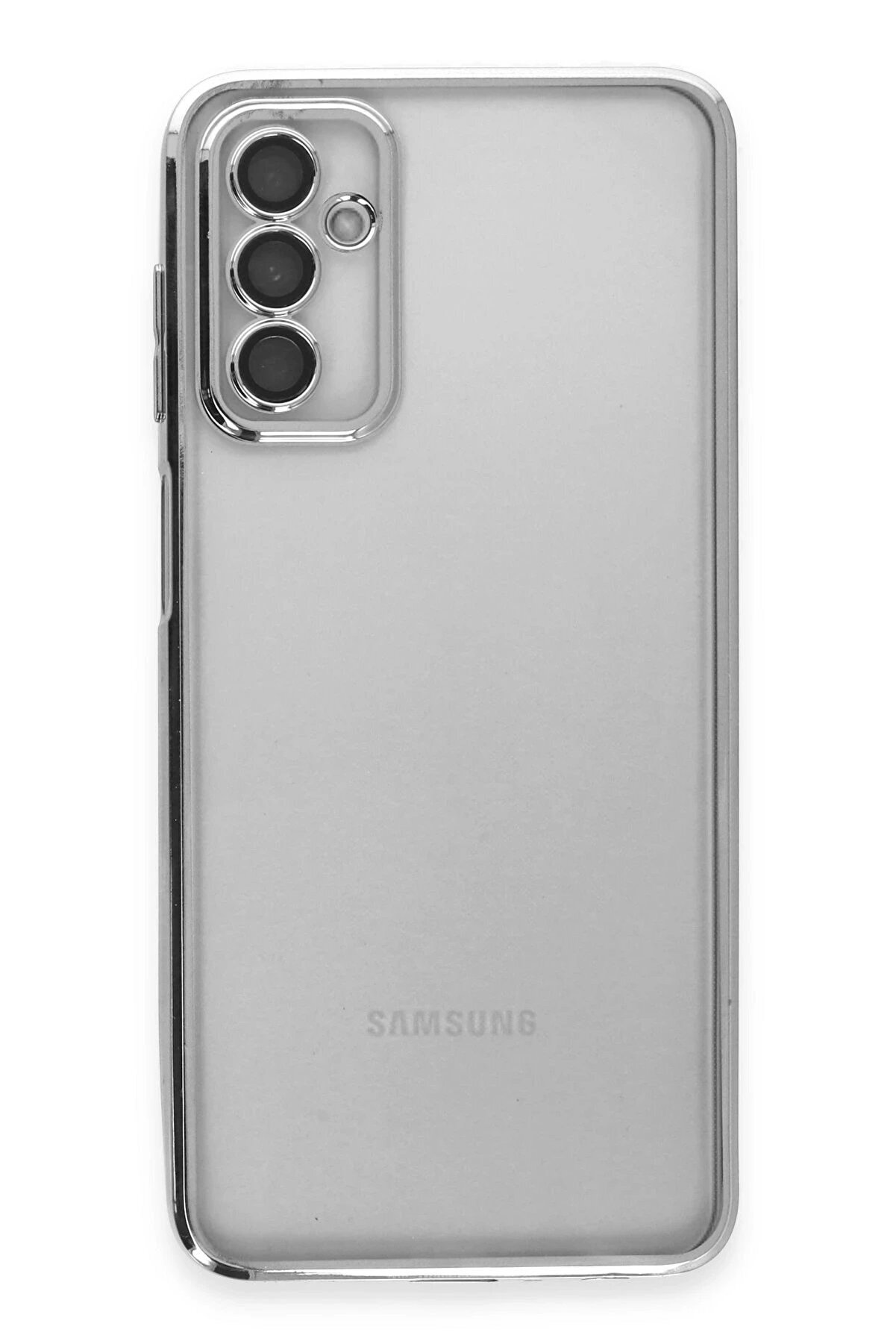 Samsung Galaxy M23 Kılıf Lensli̇ Si̇li̇kon - Gümüş - Dropx5567-5308