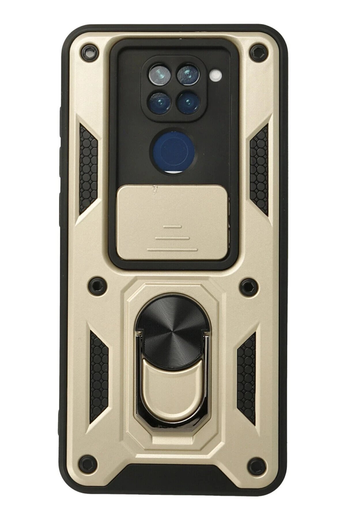 CepteToptan Xiaomi Redmi Note 9 Kılıf Pars Lens Y&uuml;z&uuml;kl&uuml; Silikon - Gold - DROPX7658-5233