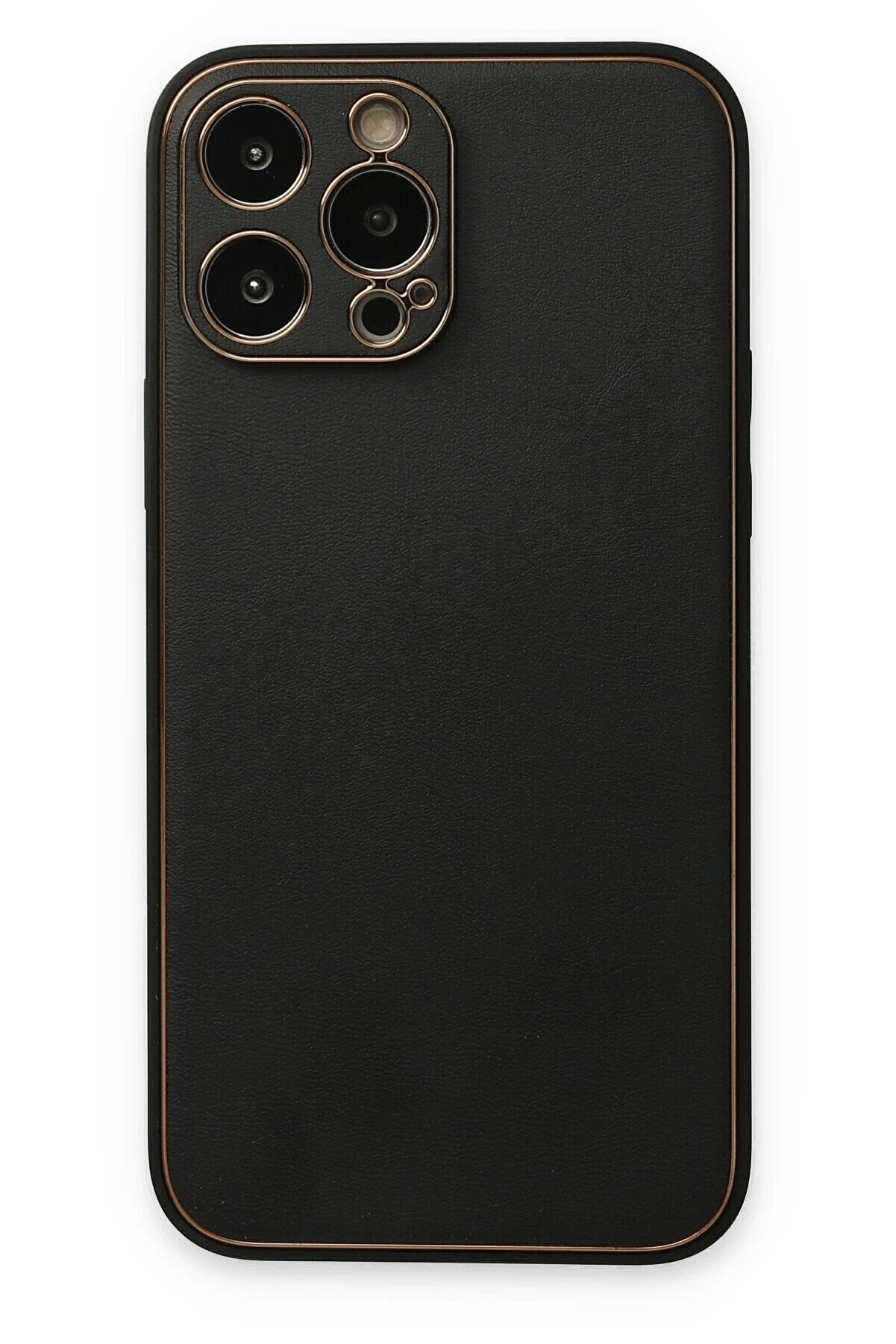 CepteToptan iPhone 14 Pro Kılıf Coco Deri Silikon Kapak - Siyah - DROPX1238-5761