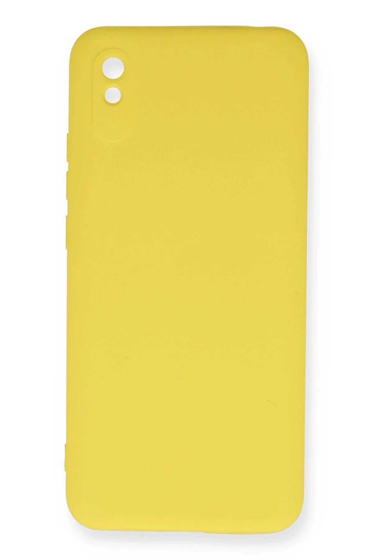 Xi̇aomi̇ Redmi̇ 9A Kılıf Nano İ&ccedil;i̇ Kadi̇fe Si̇li̇kon - Sarı - Dropx6149-6093