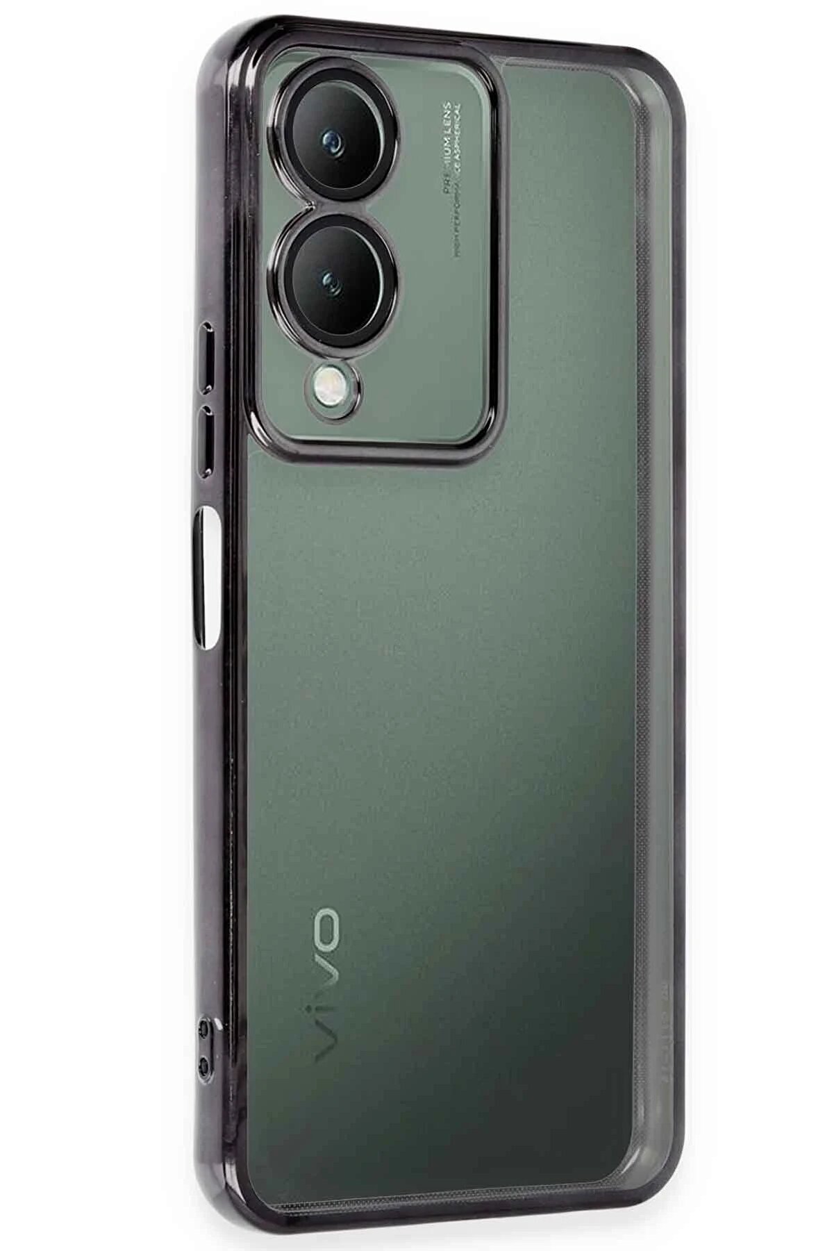 CepteToptan Vivo Y17S Kılıf Lensli Silikon - Siyah - DROPX3368-5473
