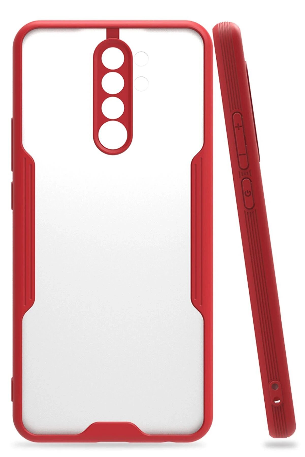 CepteToptan Xiaomi Redmi 9 Kılıf Platin Silikon - Kırmızı - DROPX7907-6315
