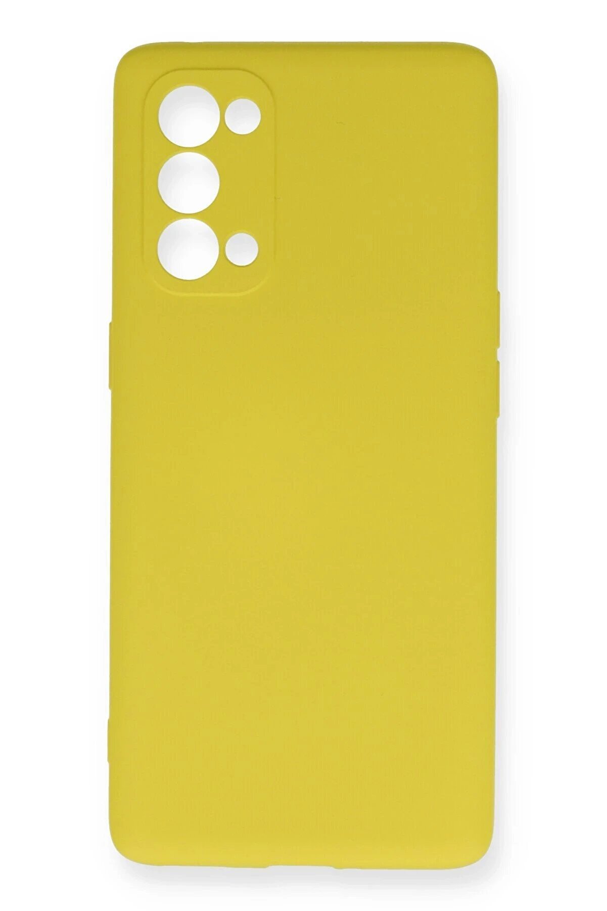 CepteToptan Oppo Reno 5 Pro Kılıf Nano içi Kadife Silikon - Sarı - DROPX7282-8031