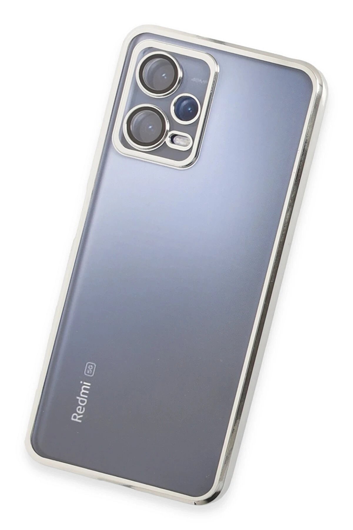 Xi̇aomi̇ Redmi̇ Note 12 5G Kılıf Lensli̇ Si̇li̇kon - G&uuml;m&uuml;ş - Dropx9398-3488