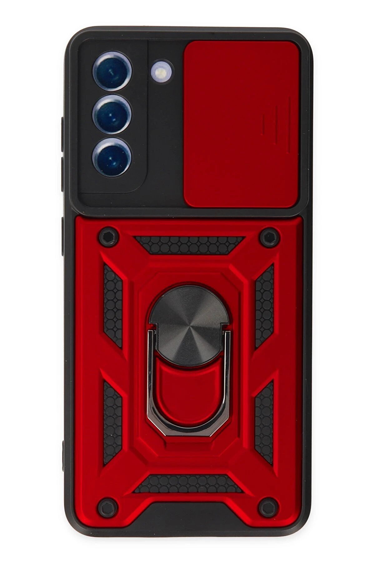 CepteToptan Samsung Galaxy S21 FE Kılıf Pars Lens Y&uuml;z&uuml;kl&uuml; Silikon - Kırmızı - DROPX7105-8705