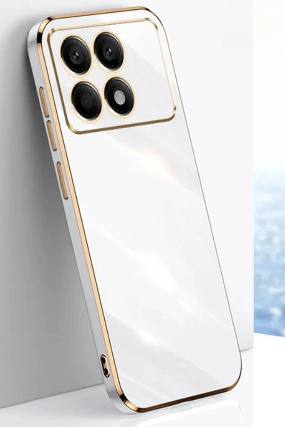 Xi̇aomi̇ Poco X6 Pro Kılıf Volet Si̇li̇kon - Beyaz - Brh024738-2746