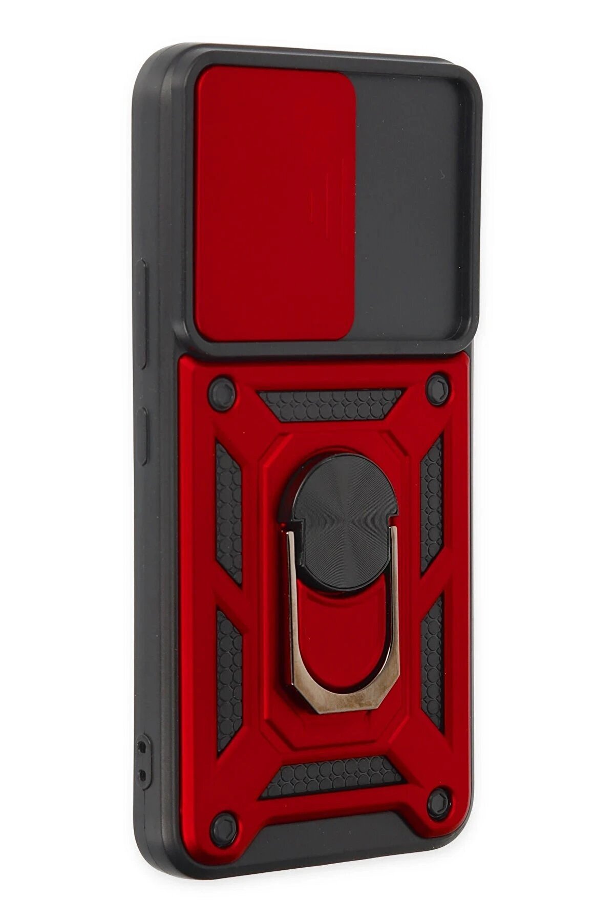 Samsung Galaxy S22 Kılıf Pars Lens Yüzüklü Si̇li̇kon - Kırmızı - Dropx8309-2740