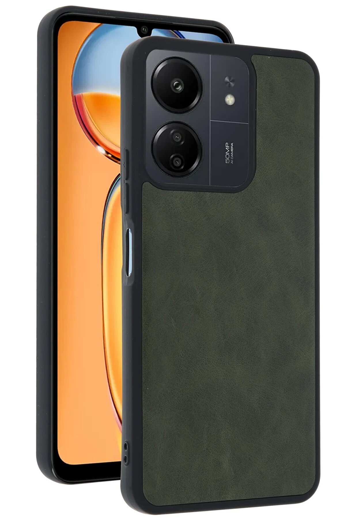 CepteToptan Xiaomi Redmi 13C Kılıf Aras Deri Kapak - Açık Yeşil - DROPX4894-9904