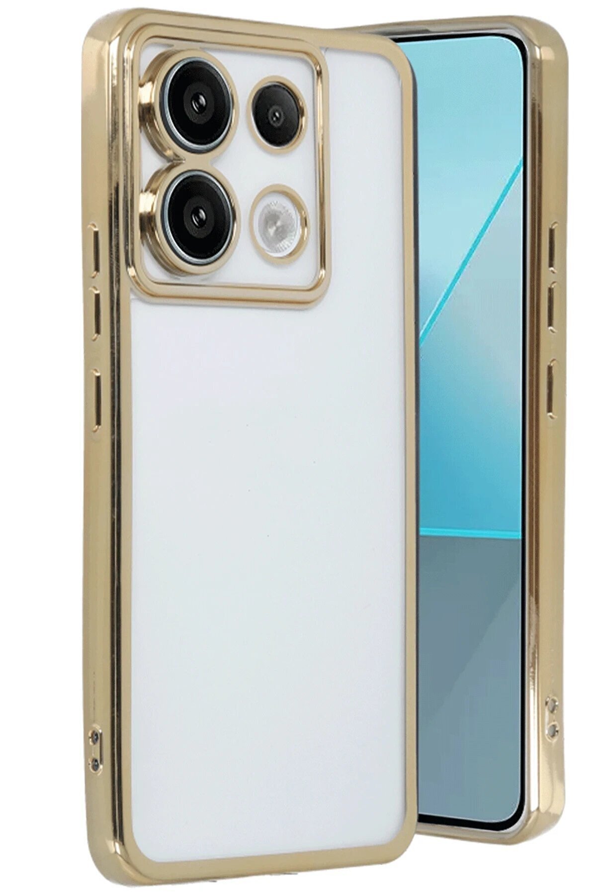 CepteToptan Xiaomi Redmi Note 13 Pro 4G Kılıf Lensli Silikon - Gold - DROPX2235-6216