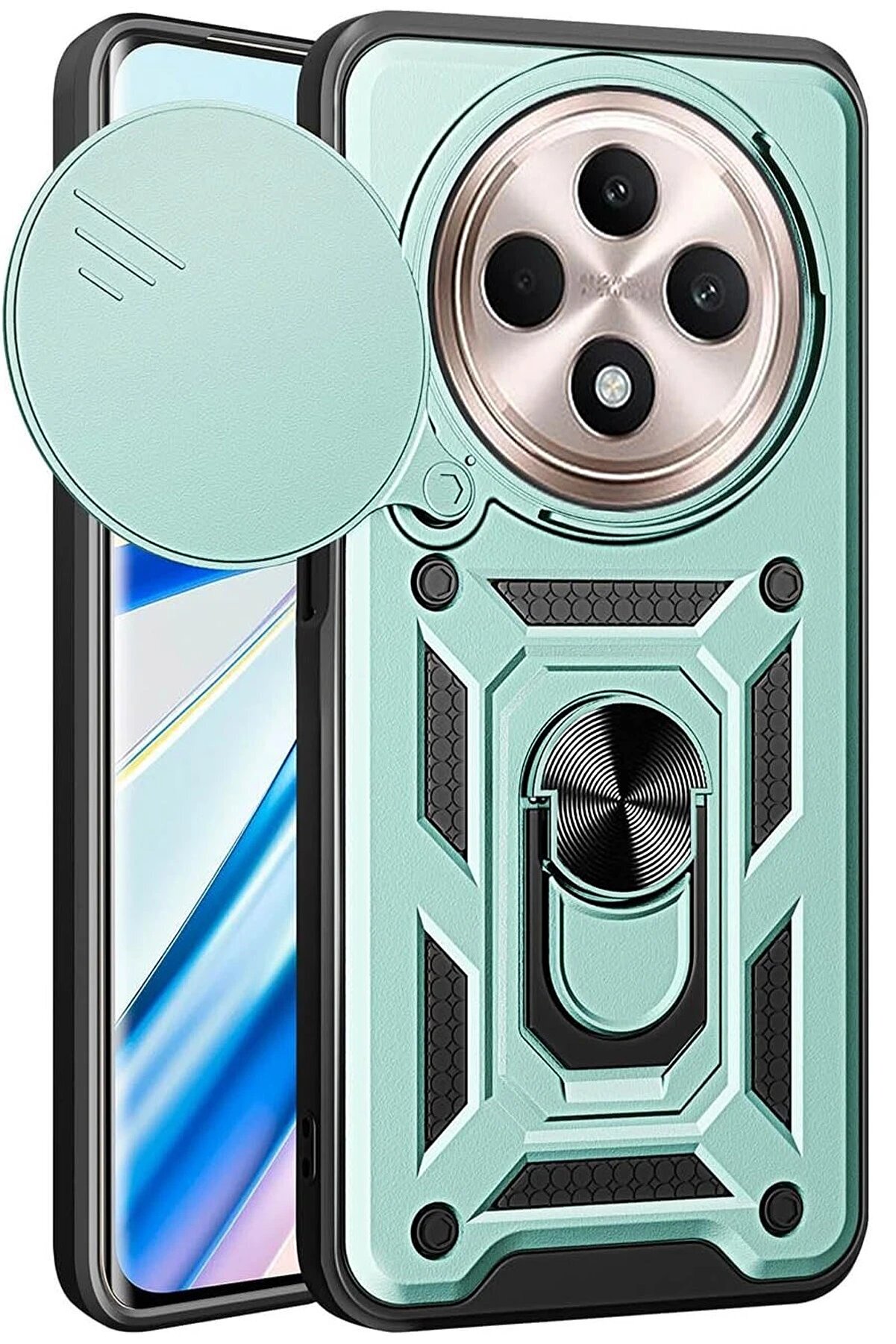 CepteToptan Xiaomi Redmi 14C Kılıf Pars Lens Y&uuml;z&uuml;kl&uuml; Silikon - Yeşil - DROPX7297-4768