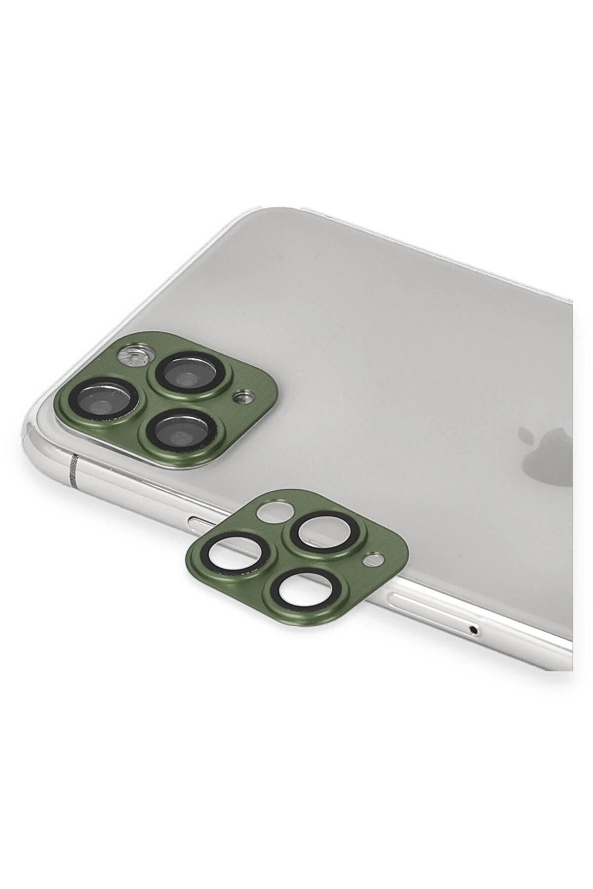 CepteToptan iPhone 11 Pro Max Uyumlu Pers Alüminyum Kamera Lens - Yeşil - DROPX9413-2558